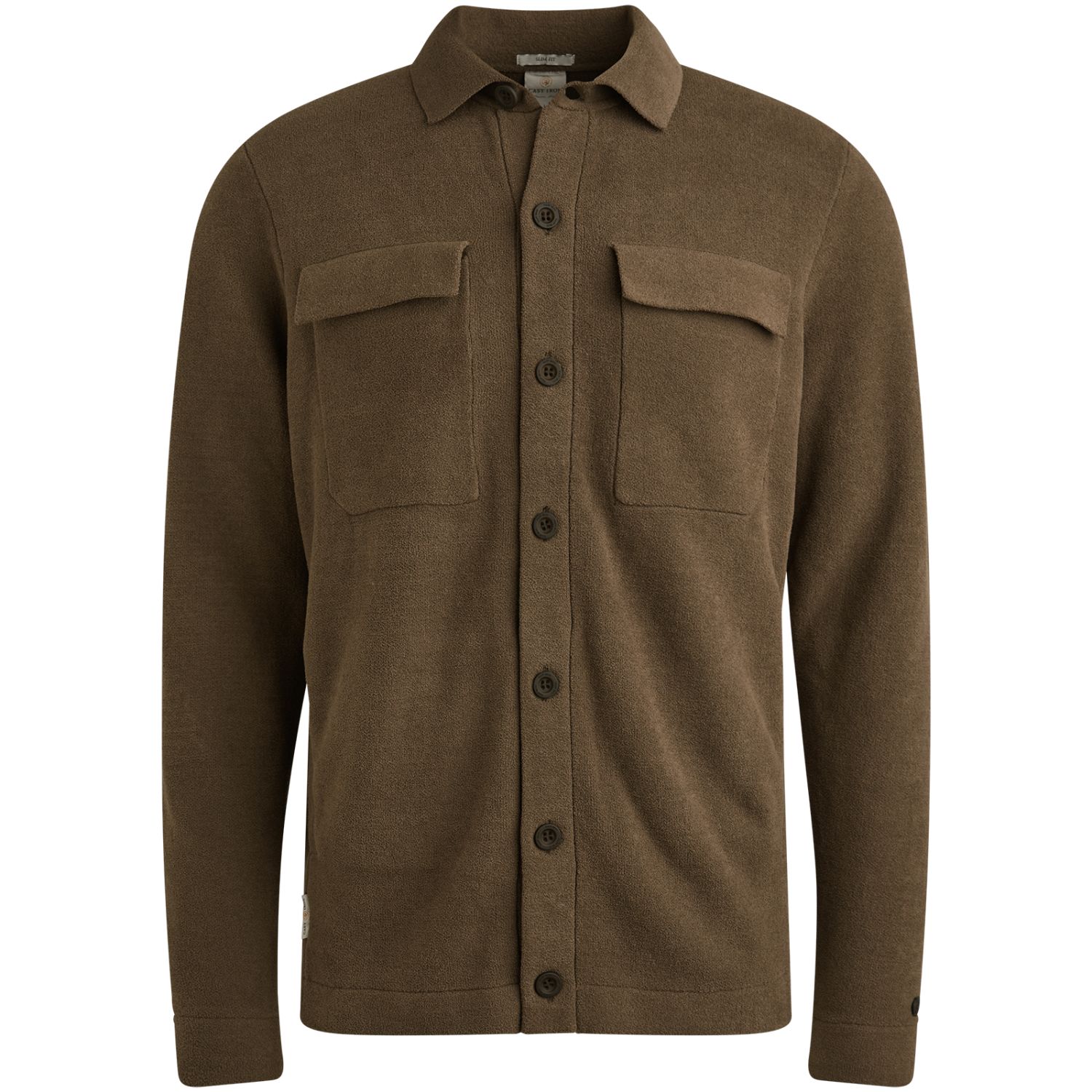 Кардиган Cast-Iron с карманами коричневый артикул CKC2509342-6444