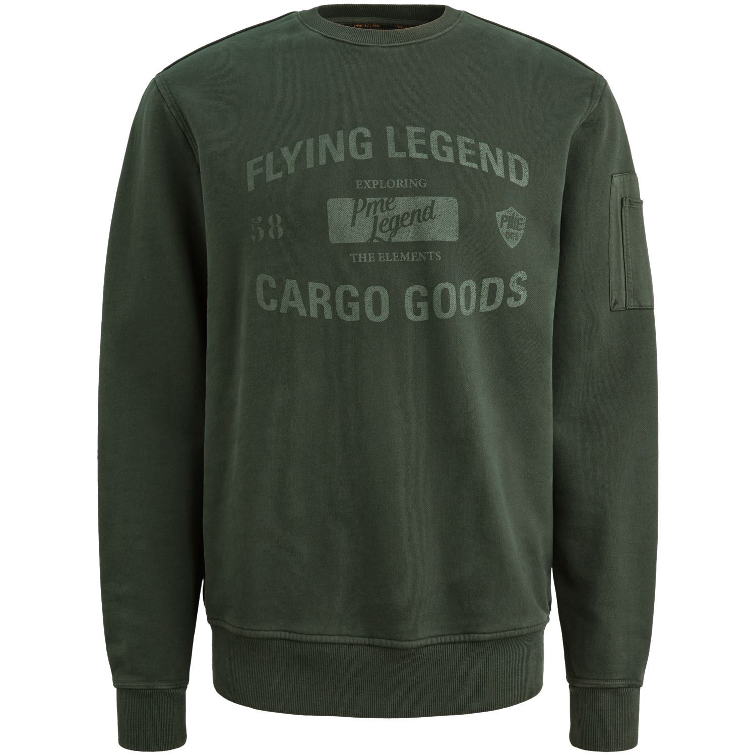 Свитшот PME Legend с принтом зелёный артикул PSW2510473-6027