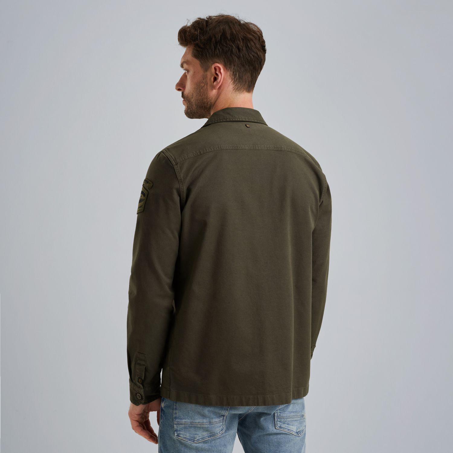 Рубашка-куртка PME Legend с застёжкой на пуговицы зелёная артикул PSI2508252-8039