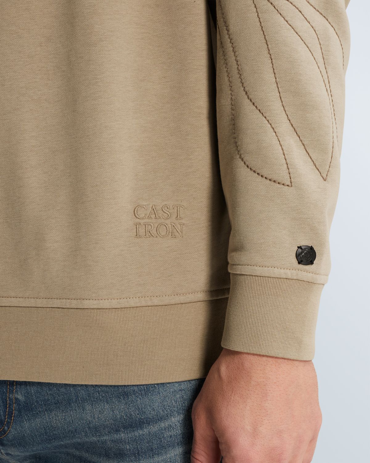 Свитшот Cast-Iron с принтом бежевый артикул CSW2603406-8023
