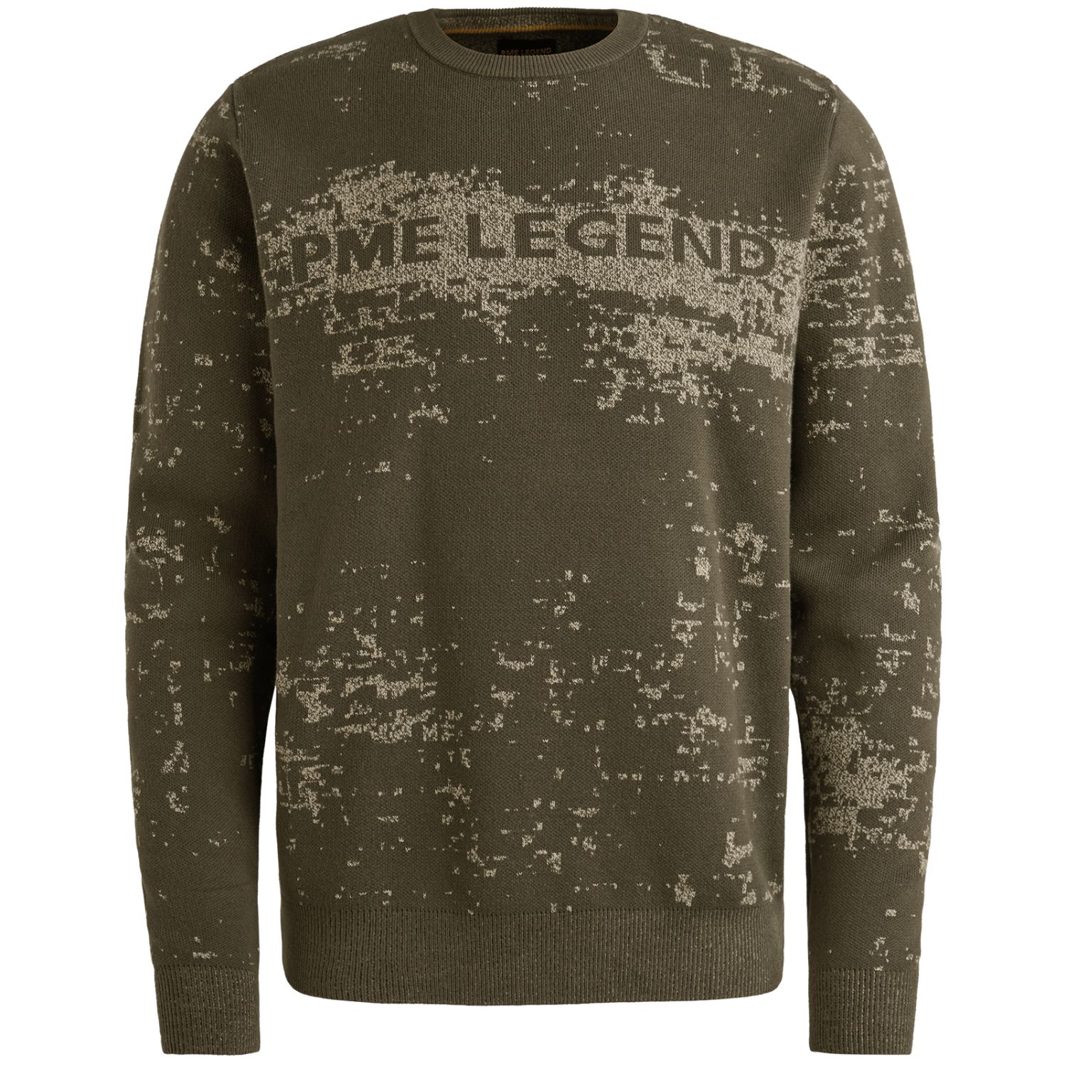 Пуловер PME Legend с крупным логотипом зелёный артикул PKW2509329-8039