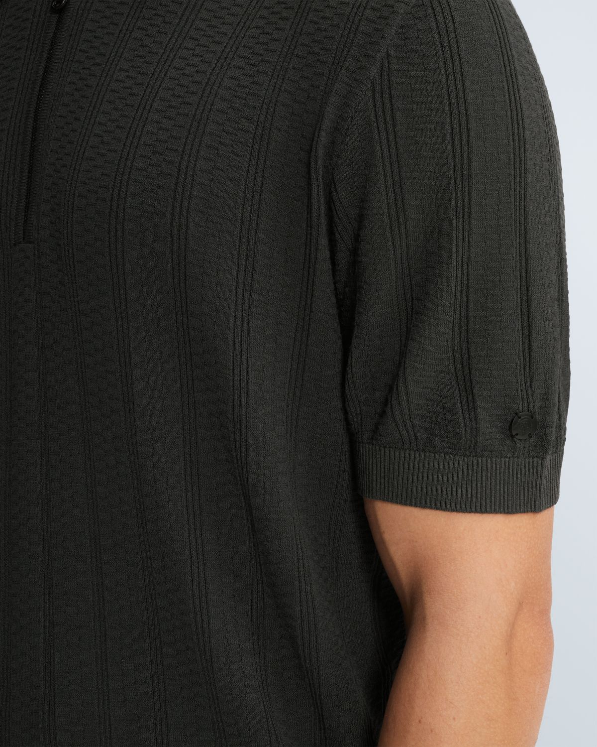 Футболка-поло Cast-Iron с молнией серая артикул CPSS2602855-9159