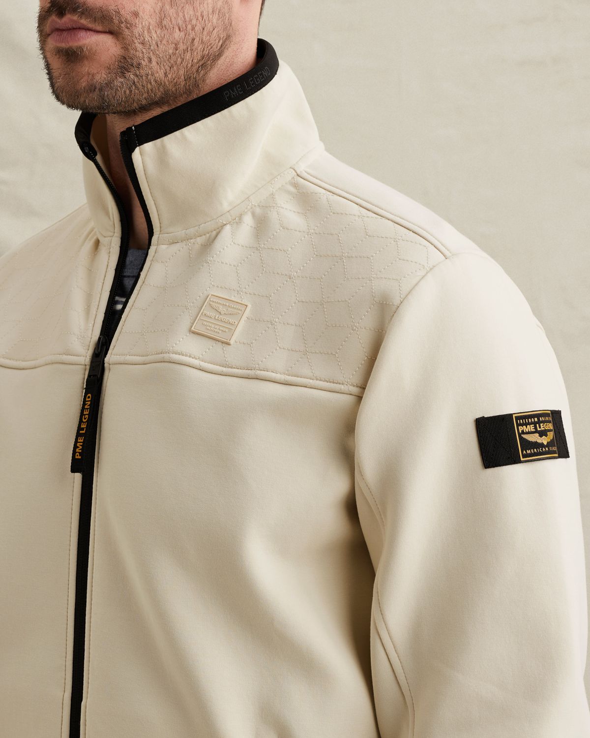 Куртка PME Legend с воротником-стойкой и молнией бежeвая бежевый артикул PSW2602476-7013