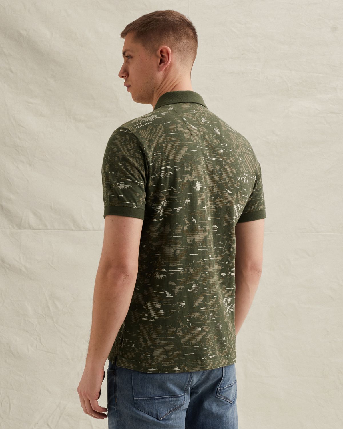 Поло PME Legend с принтом по всей поверхности зелёное артикул PPSS2603859-6150