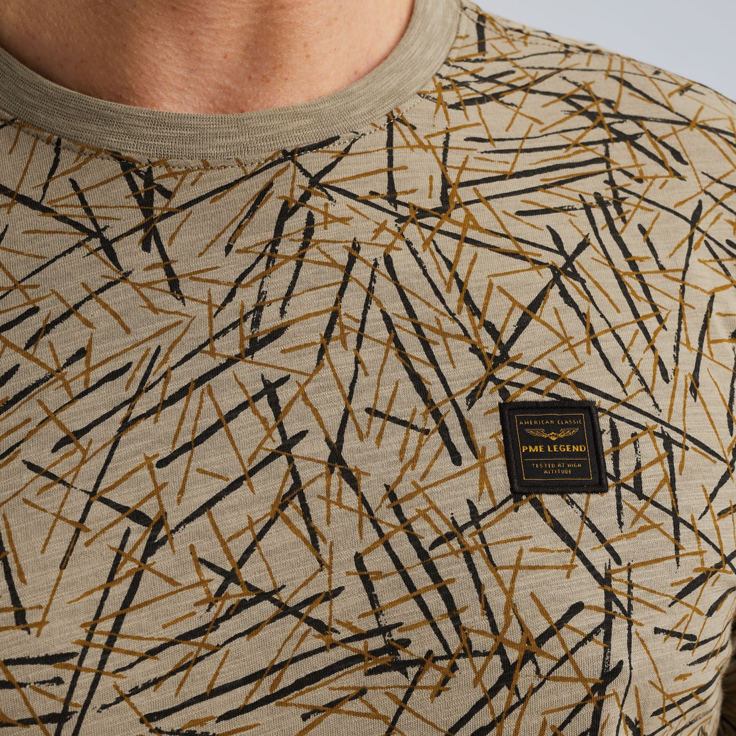 Футболка с принтом хаки артикул PTSS2506553-6391