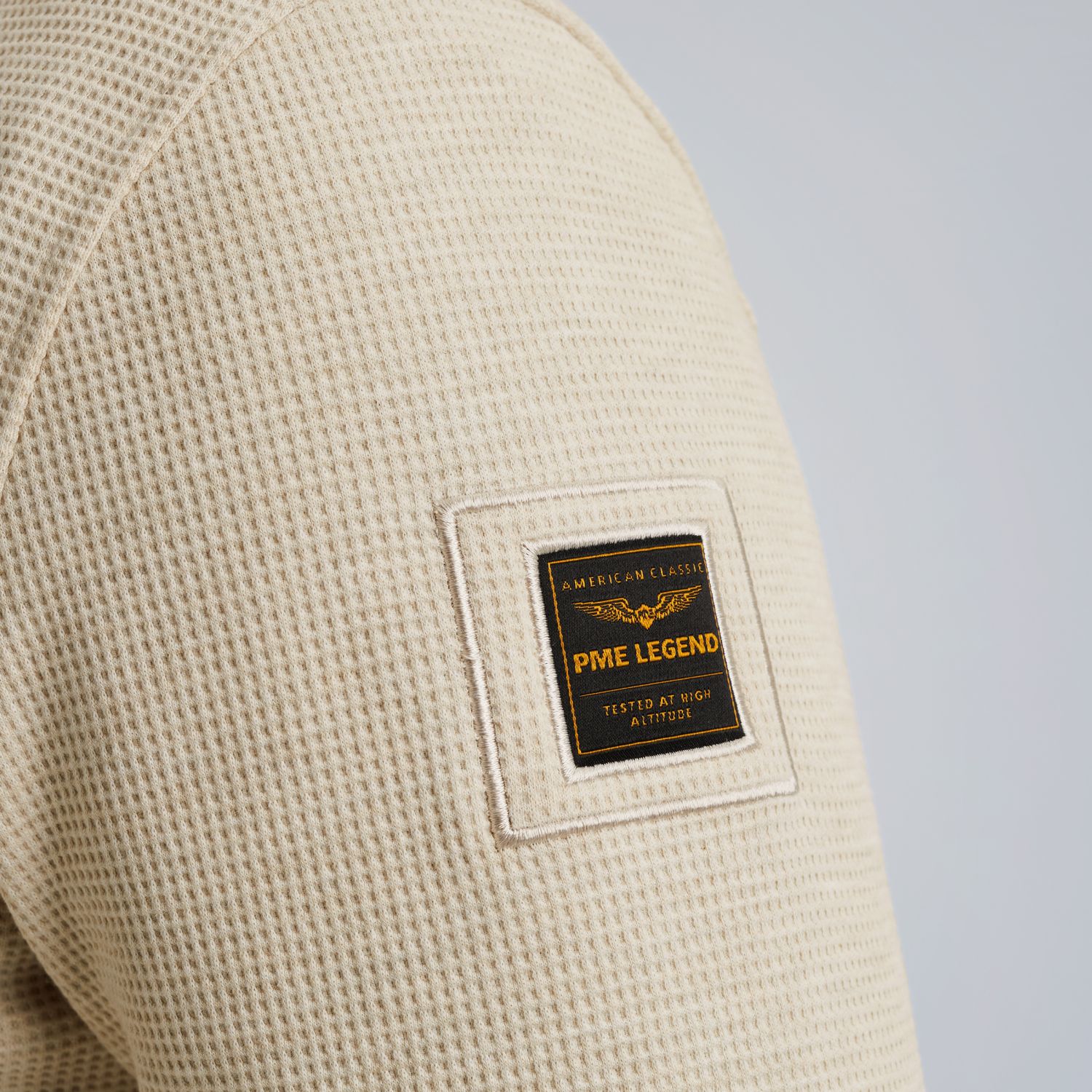 Куртка-рубашка с вафельной текстурой бежевая артикул PSI2511246-7013