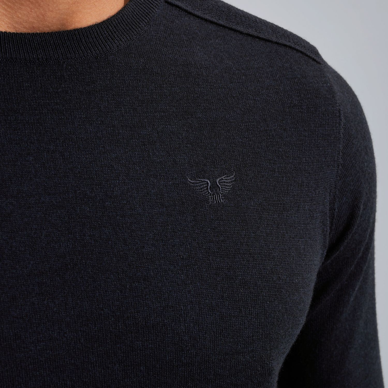 Пуловер PME Legend тонкой вязки с рифлением синий артикул PKW2509326-5281