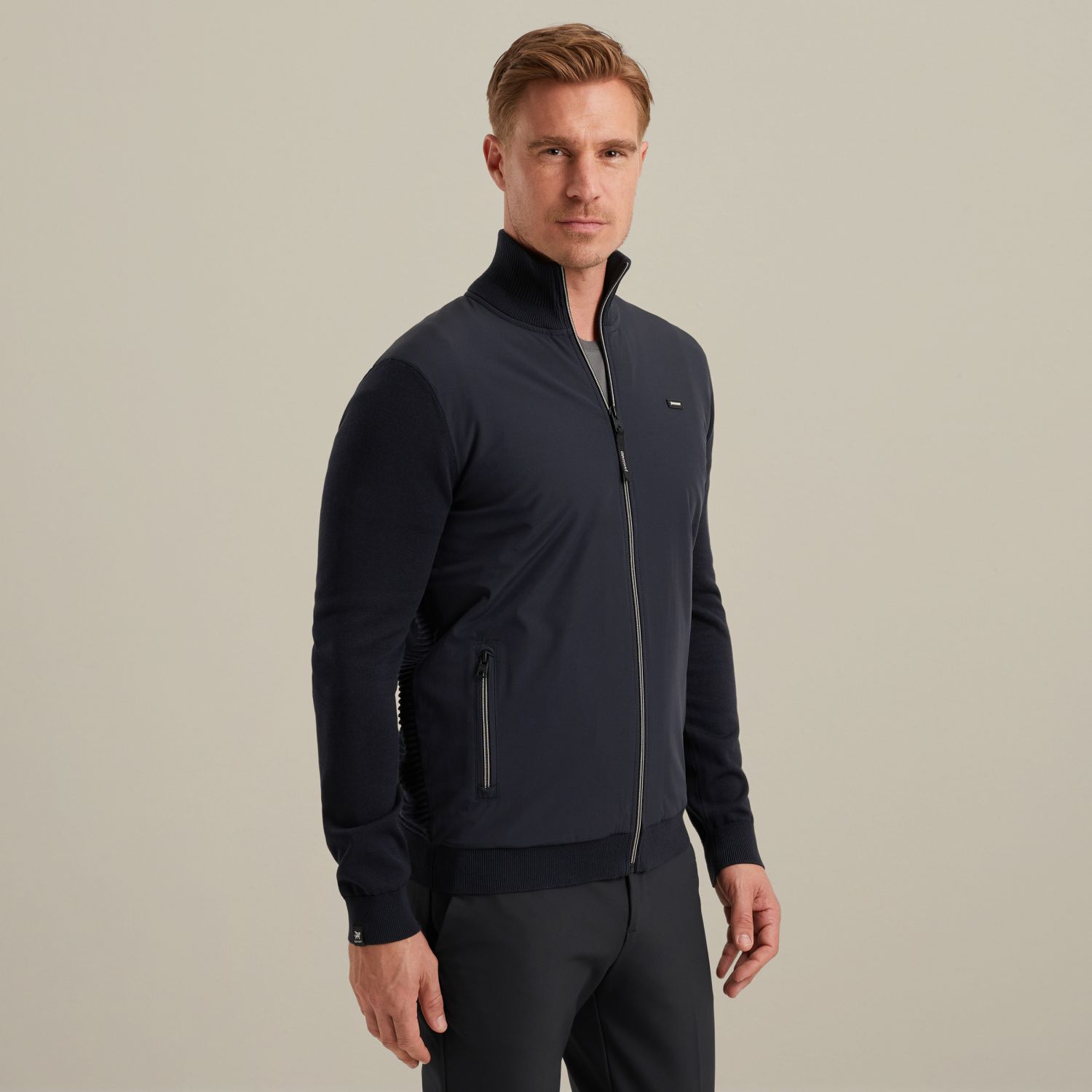 Кардиган Vanguard с контрастным передом синий артикул VKC2508354-5073