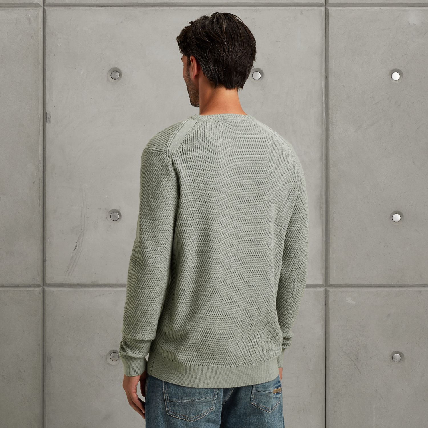 Пуловер Cast-Iron с фактурой зелёный артикул CKW2510340-6021