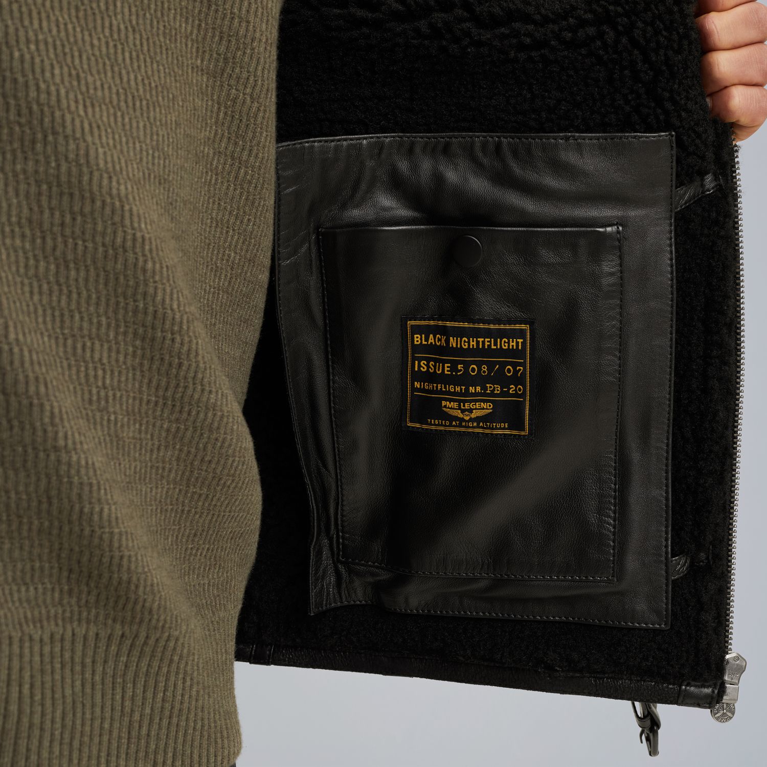 PME Legend Nightflight leather jacket артикул PLJ2508707-999