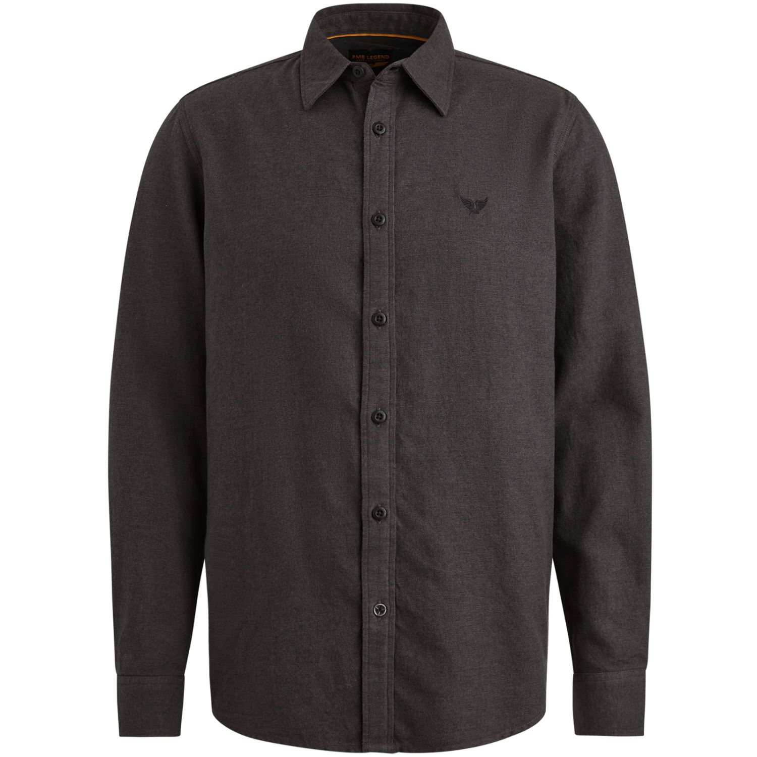 Рубашка PME Legend с фактурной поверхностью чёрная артикул PSI2510202-9067