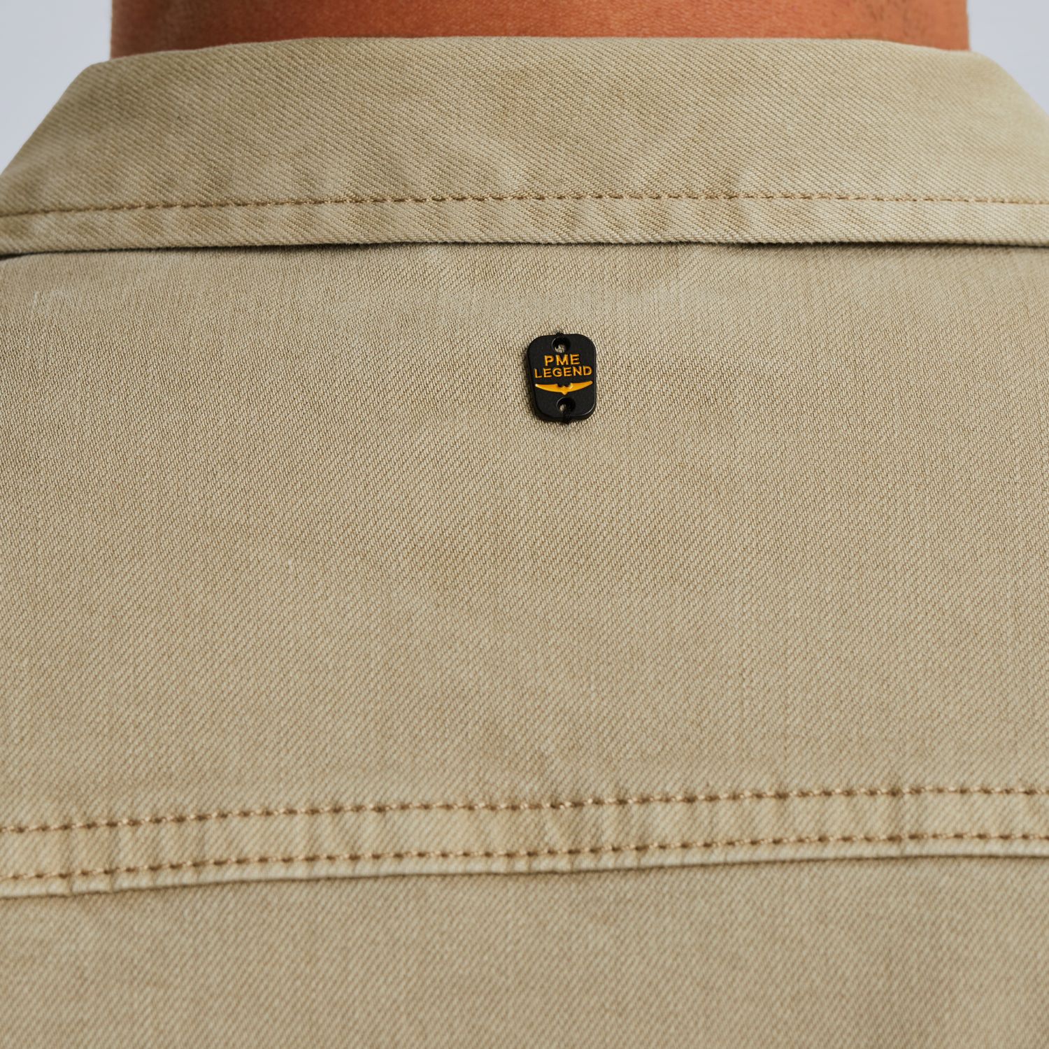 Рубашечная куртка PME Legend с карманами бежевая артикул PSI2509253-8011