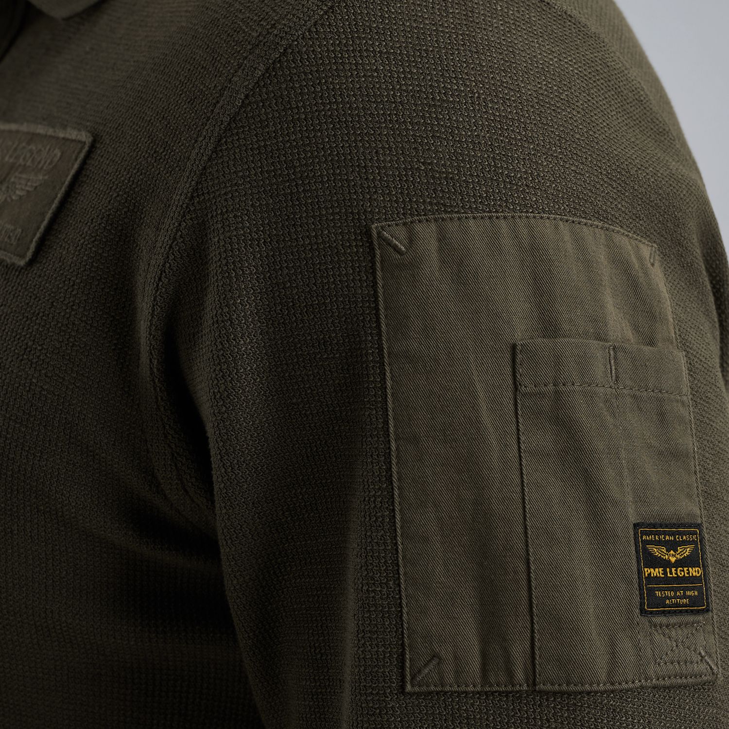 Поло PME Legend с длинными рукавами зелёный артикул PPS2509802-8039