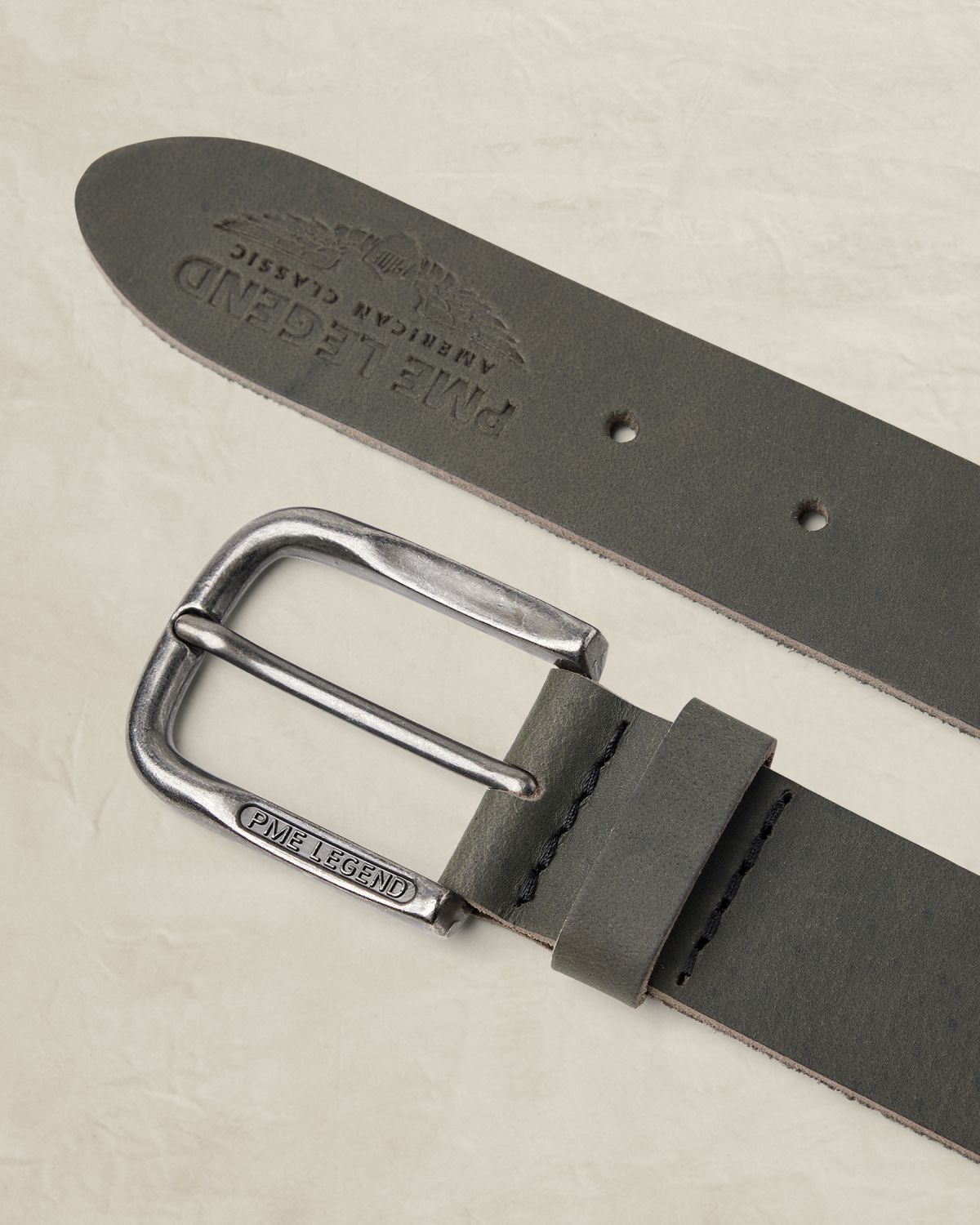 Ремень PME Legend кожаный серый артикул PBE00114-9052
