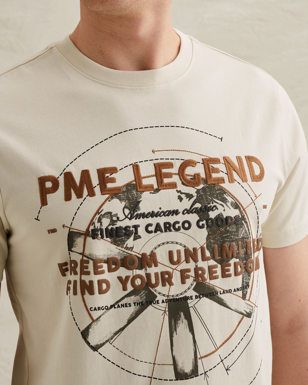 Футболка PME Legend в плотном джерси бежeвая бежевый артикул PTSS2602577-7013