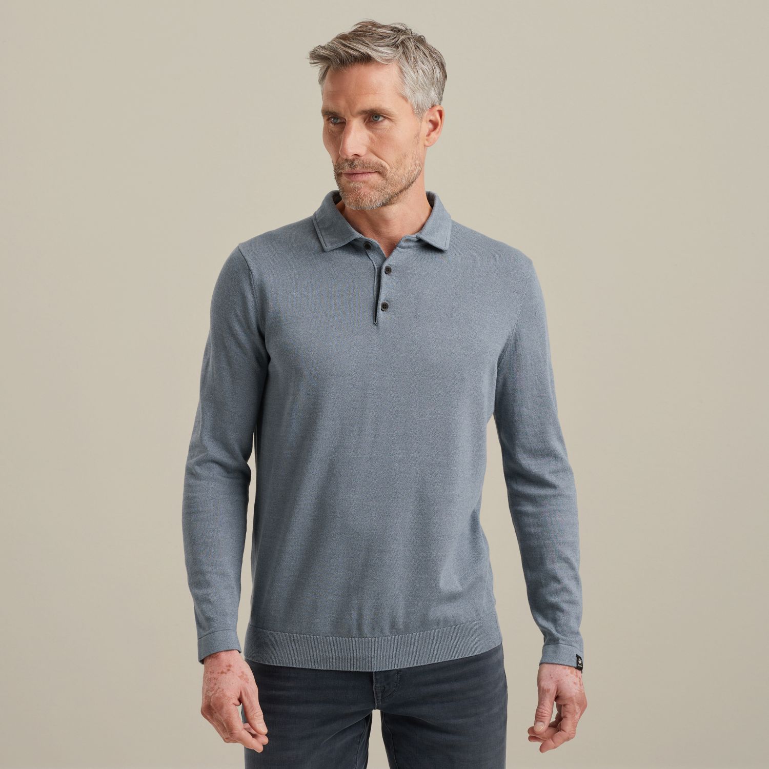 Поло Vanguard с длинными рукавами синее артикул VPS2509888-5409