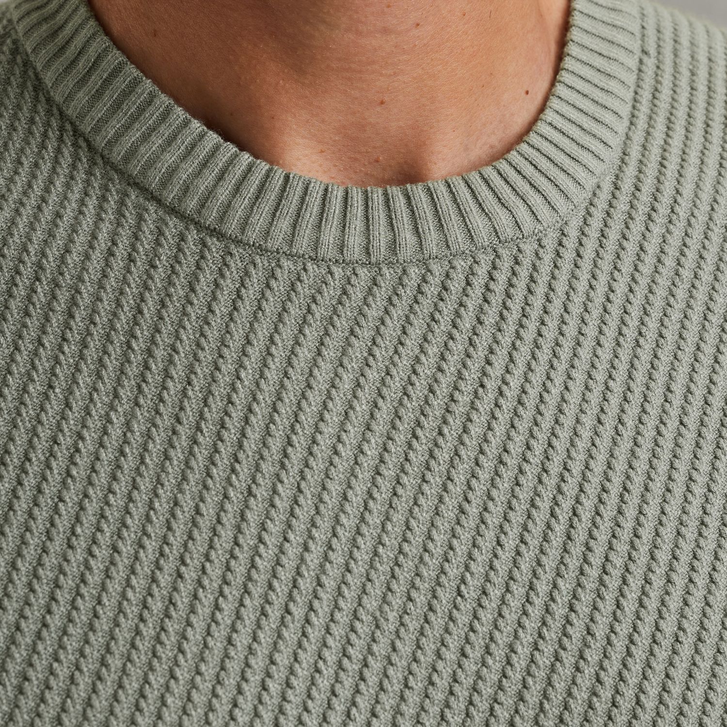 Пуловер Cast-Iron с фактурой зелёный артикул CKW2510340-6021