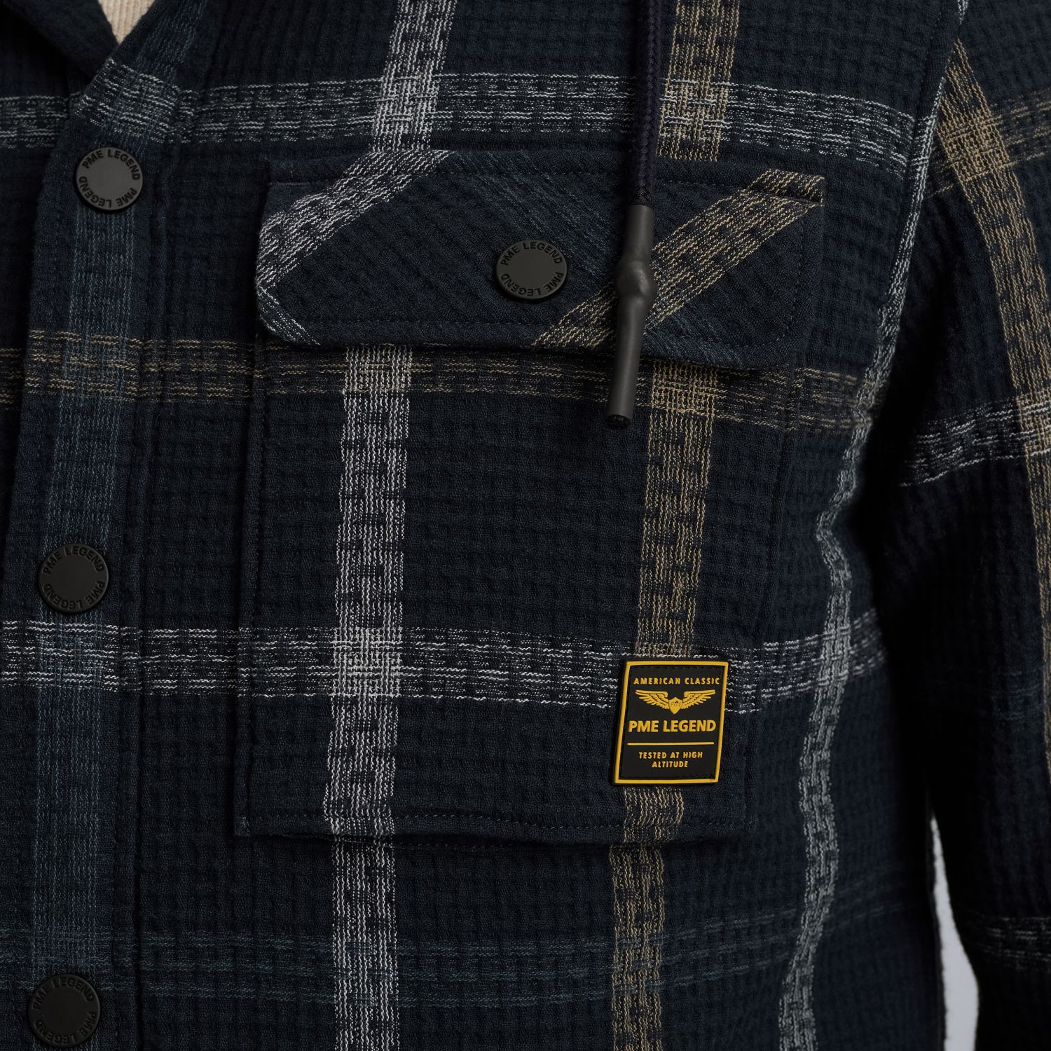 Рубашка-куртка с капюшоном PME Legend синяя артикул PSI2508225-5281