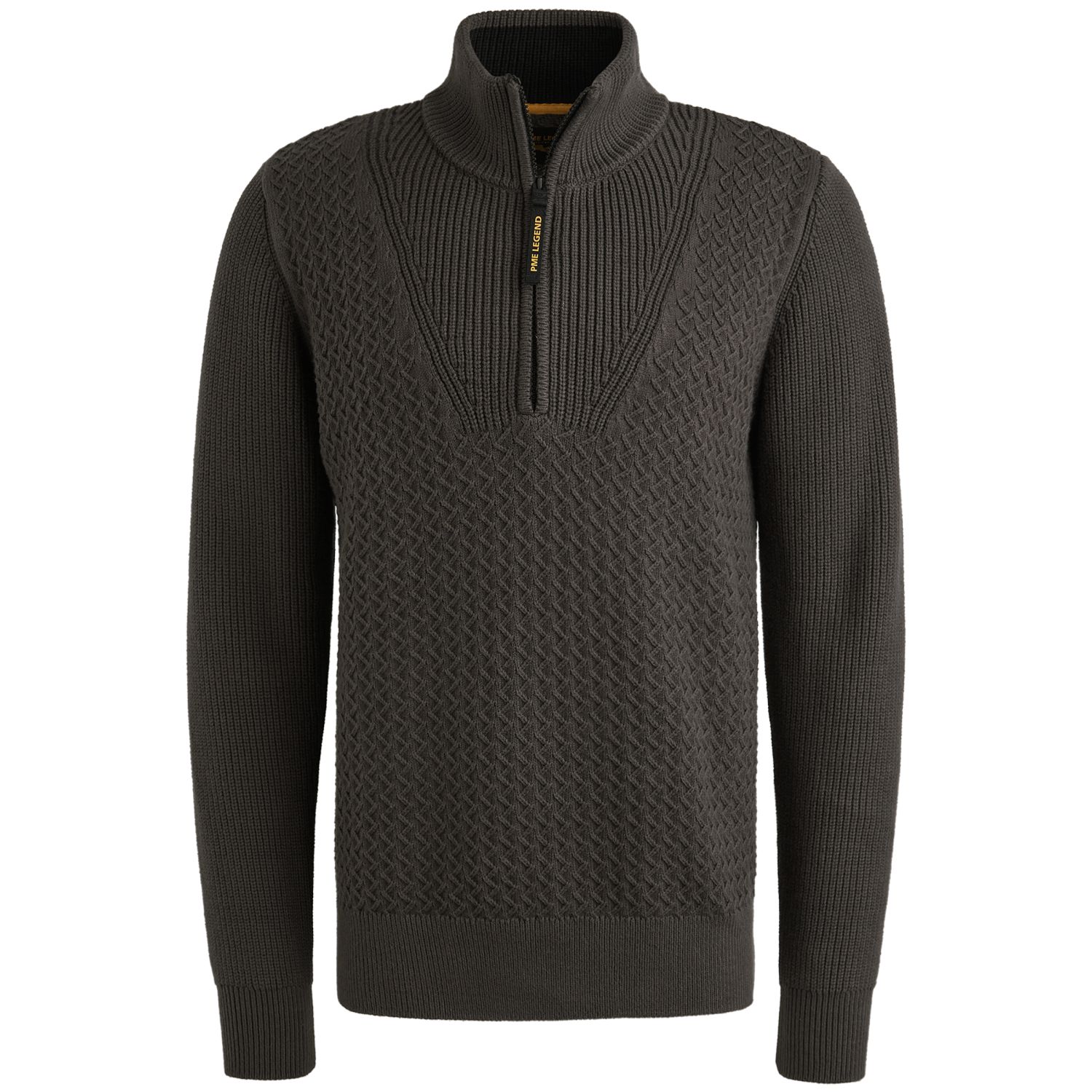 Пуловер PME Legend с короткой молнией серый артикул PKW2510305-9703