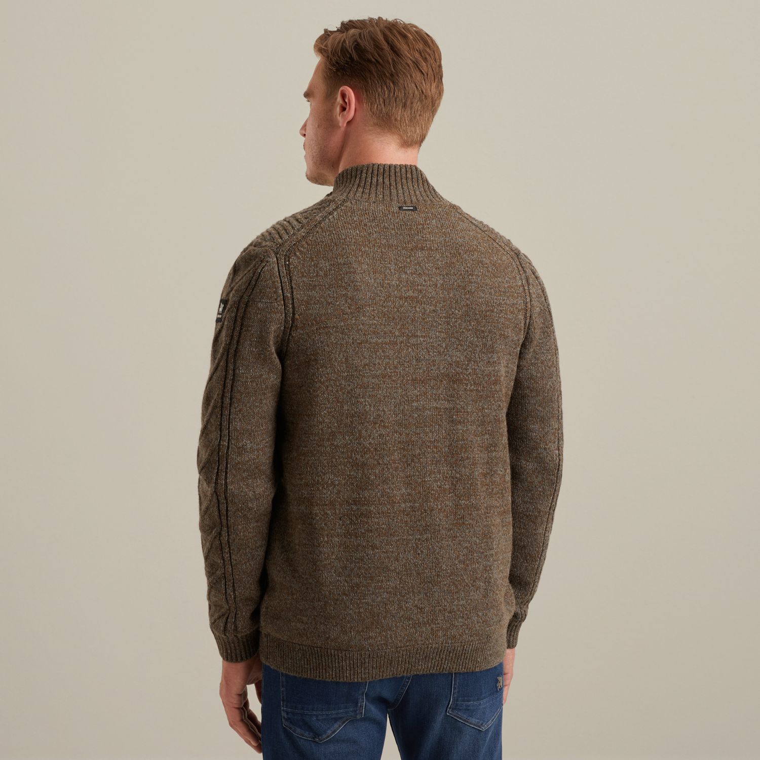 Кардиган Vanguard с воротником-стойкой коричневый артикул VKC2509382-8078