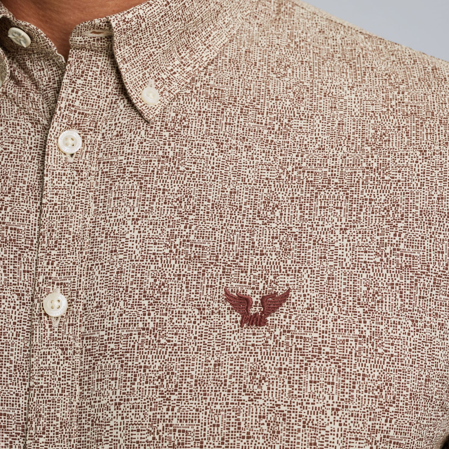 Рубашка PME Legend с принтом коричневая артикул PSI2509238-8203