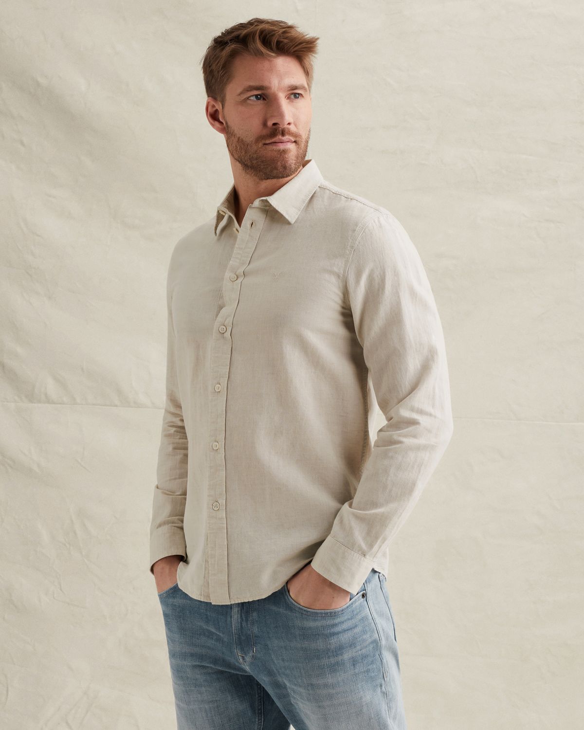 Рубашка PME Legend бежевая артикул PSI2604200-7013