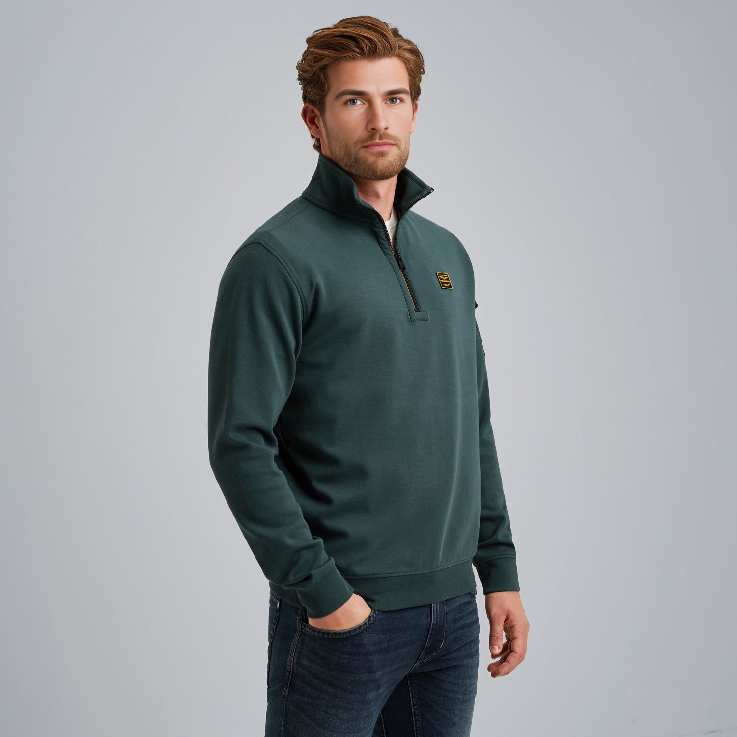 Свитшот PME Legend с полумолнией синий артикул PSW2508423-5125