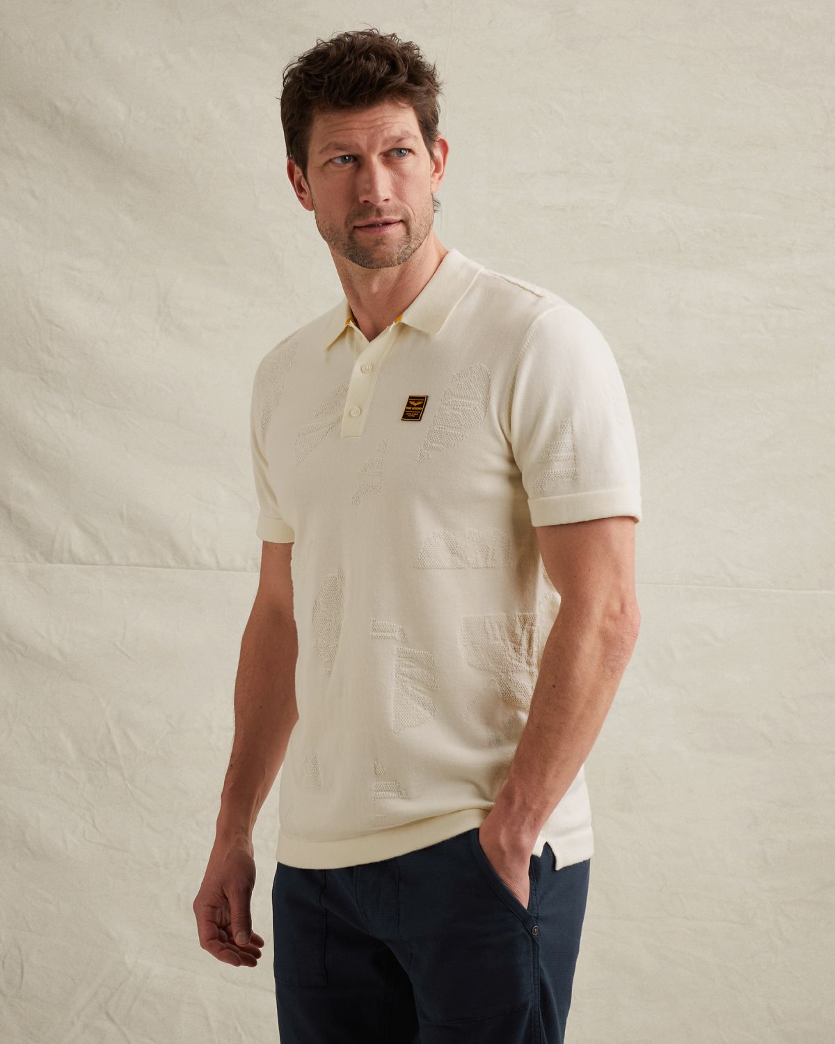 Поло PME Legend с рисунком белое артикул PPSS2604870-7001