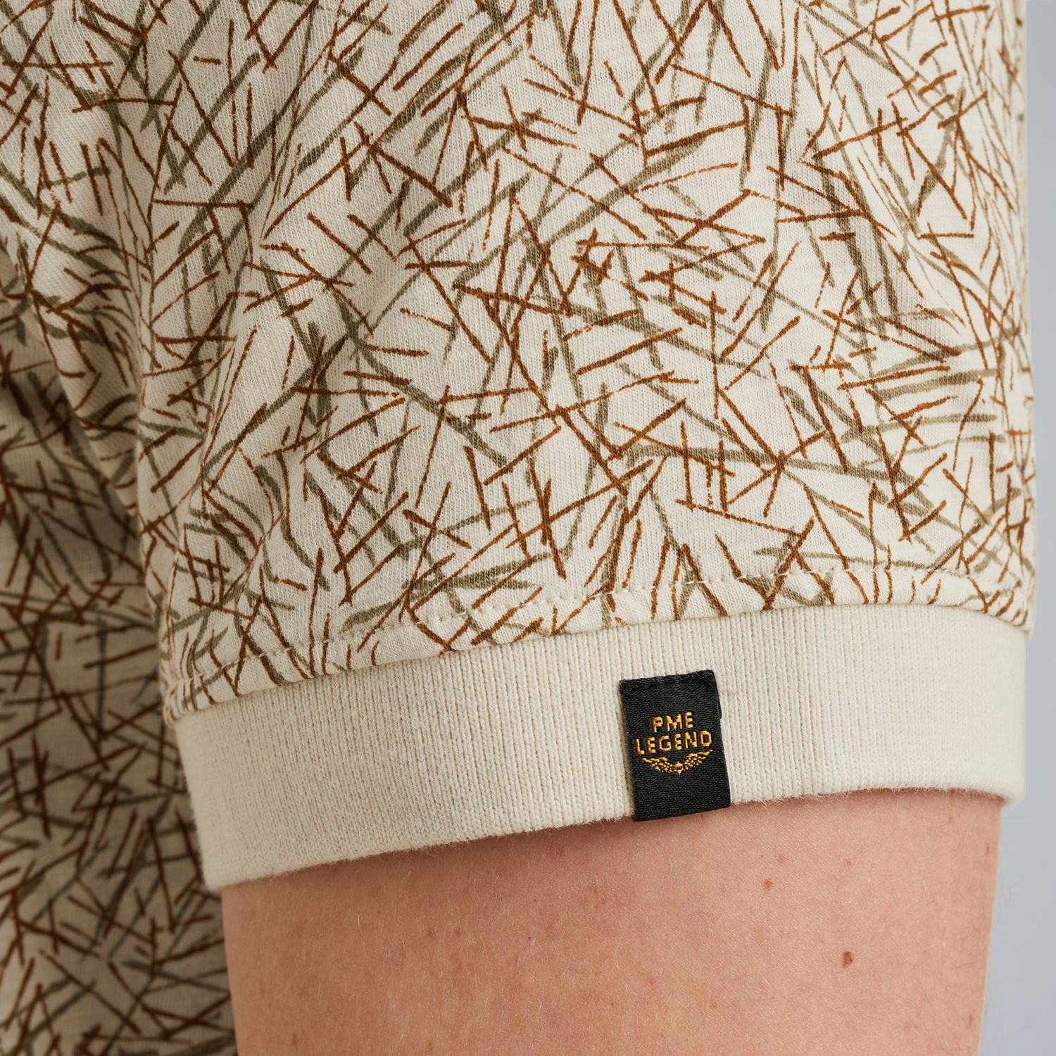 Поло с принтом бежевое артикул PPSS2506893-7011