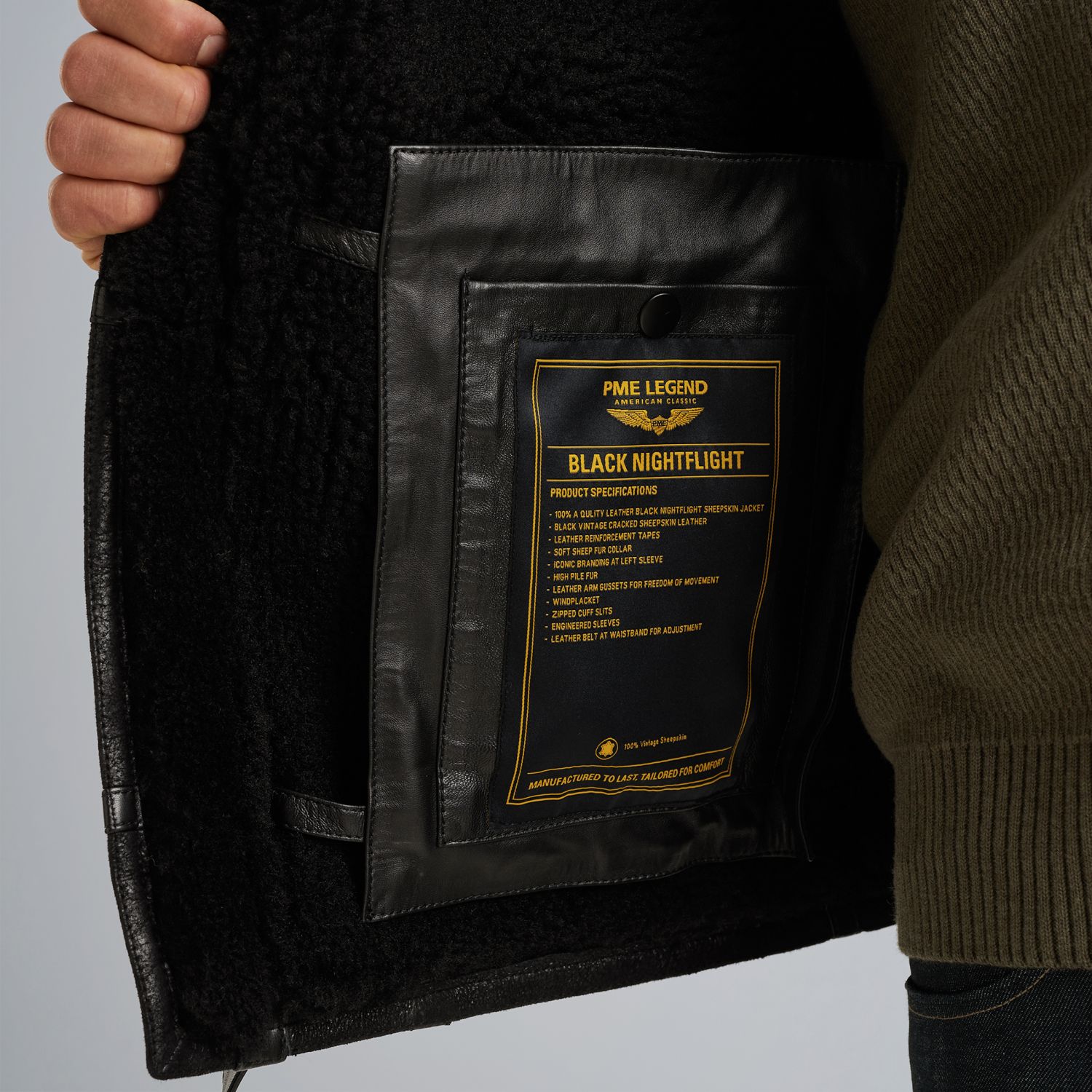 PME Legend Nightflight leather jacket артикул PLJ2508707-999