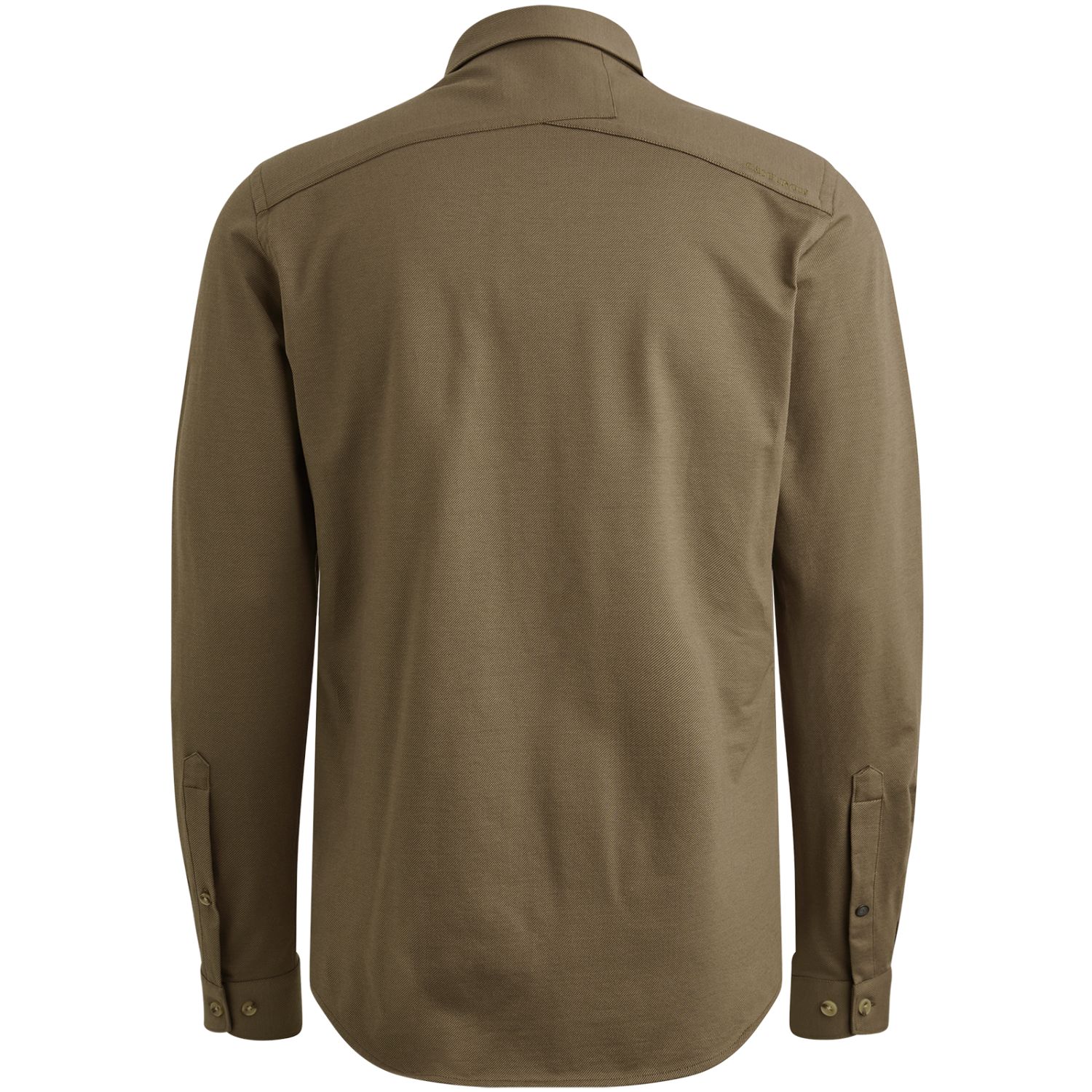Рубашка Cast-Iron в твиловом трикотаже хаки артикул CSI2508200-8025