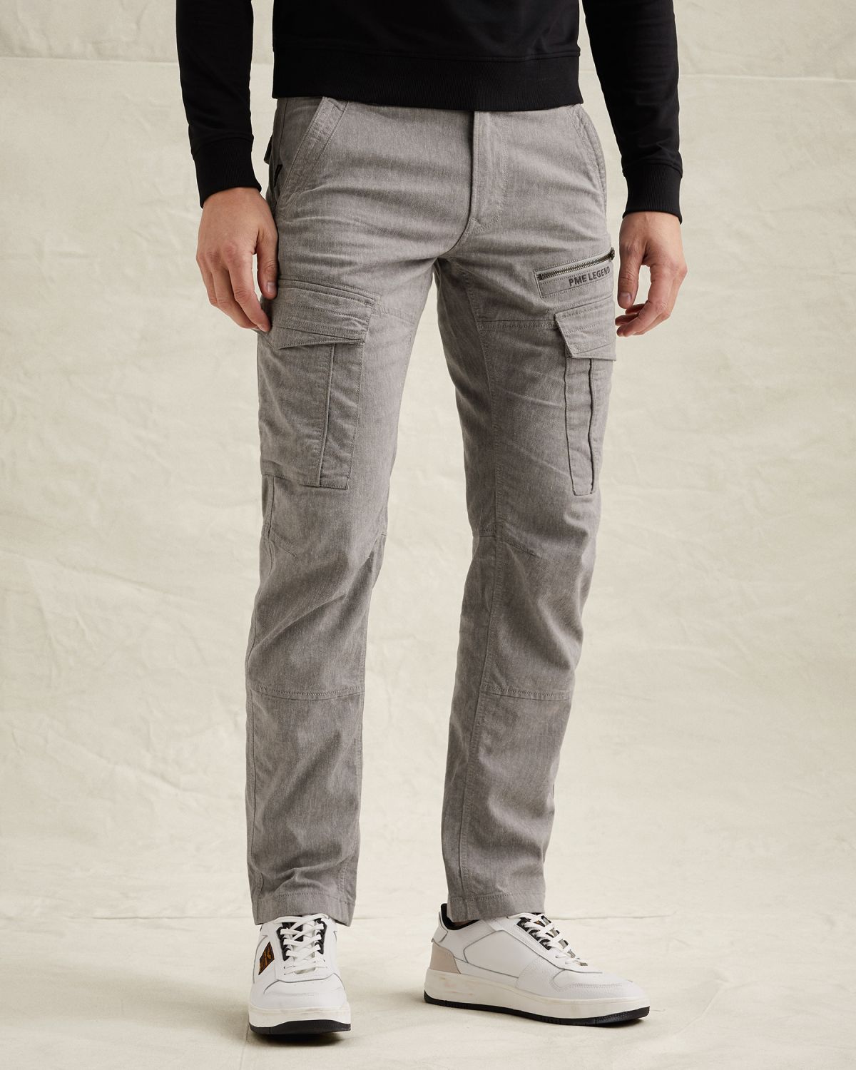 Брюки PME Legend карго с прямой штаниной свободного кроя серые артикул PTR2603603-GIW