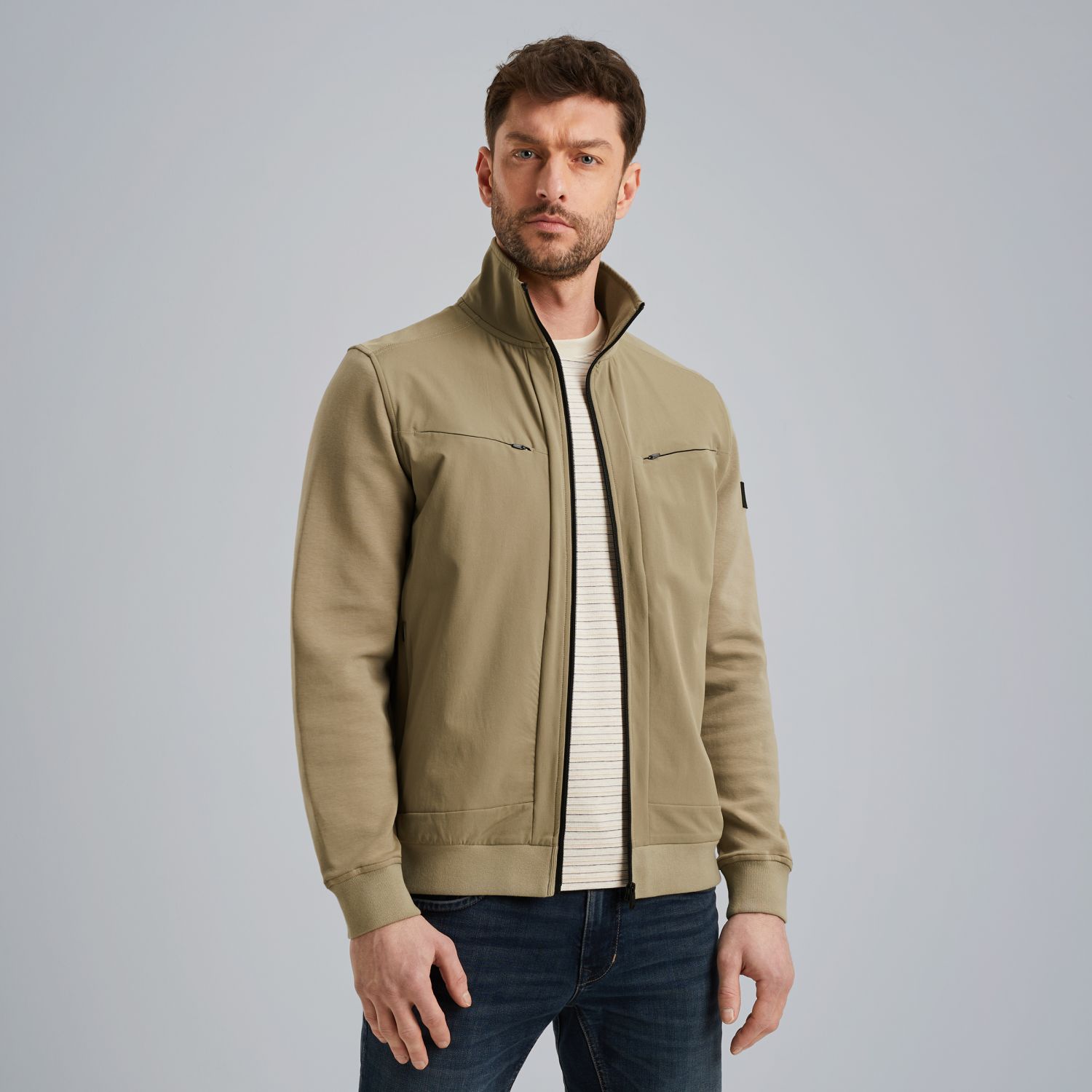 Куртка с молнией хаки