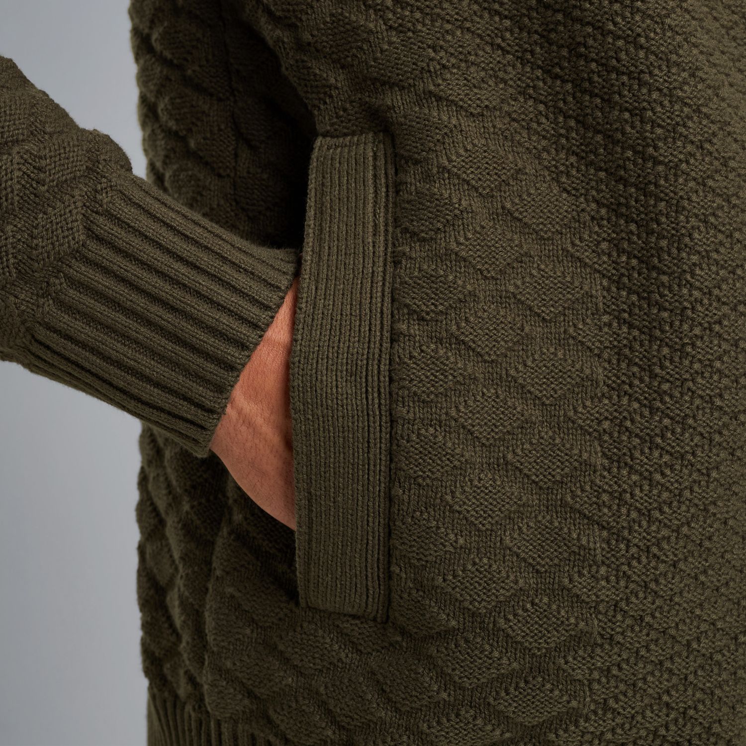 Кардиган PME Legend с молнией зелёный артикул PKC2509367-8039