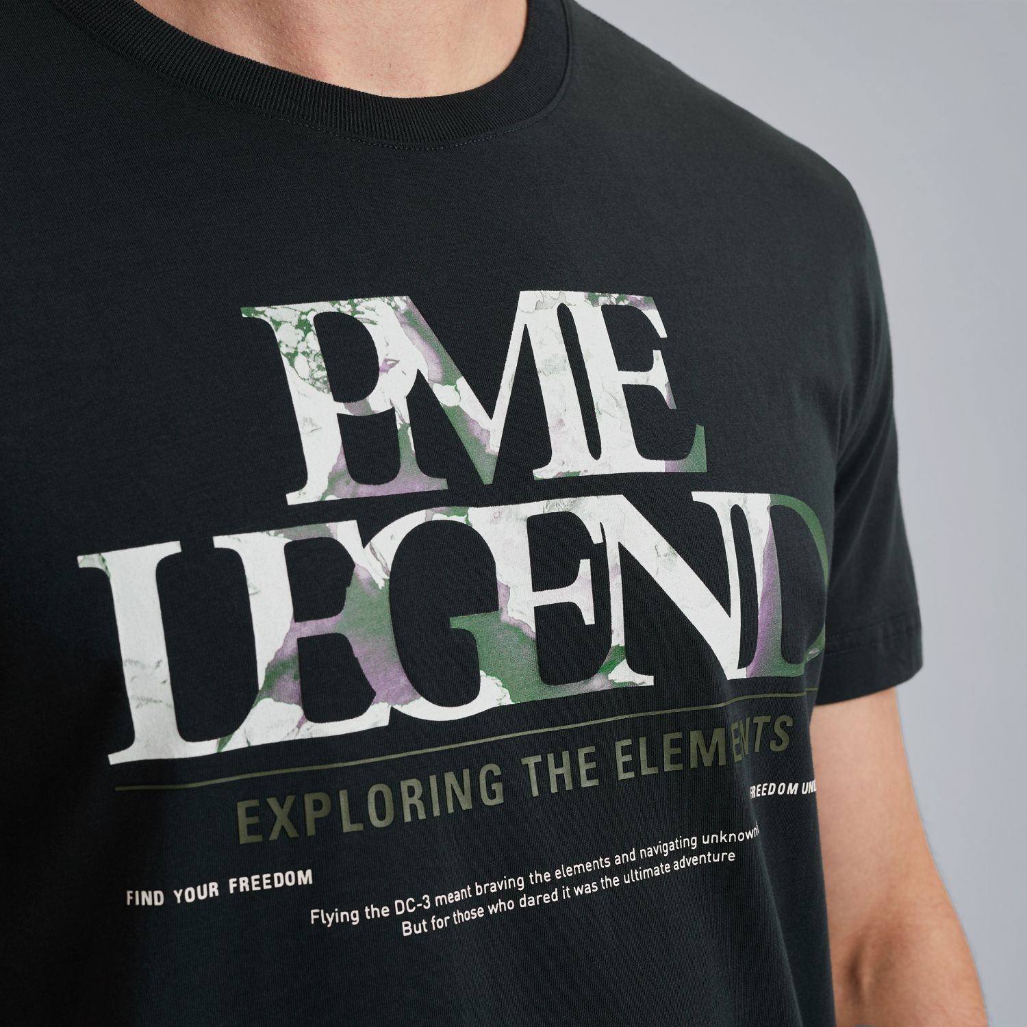 Футболка с принтом синяя артикул PTSS2511533-5282