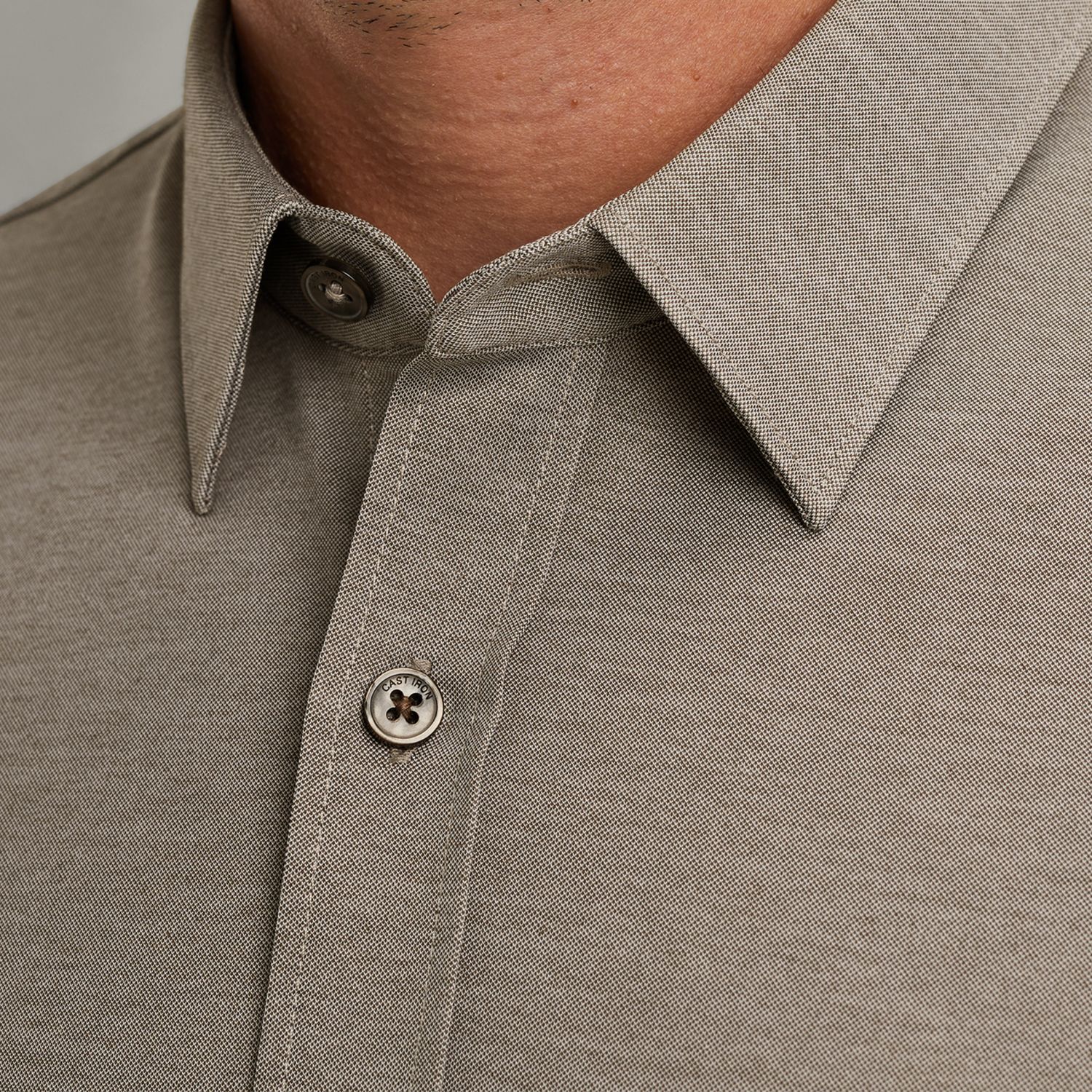 Рубашка Cast-Iron из джерси коричневая артикул CSI2509223-6444