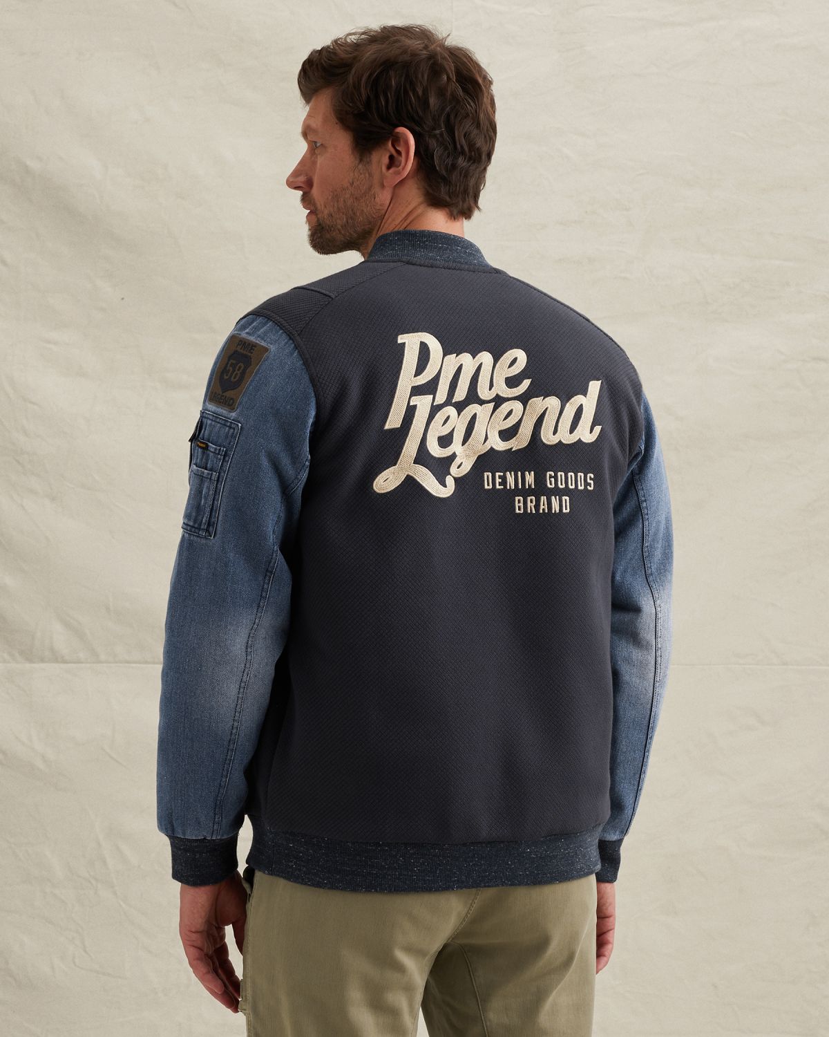 Куртка PME Legend гибридная с нашивками синяя артикул PJH2602484-5116