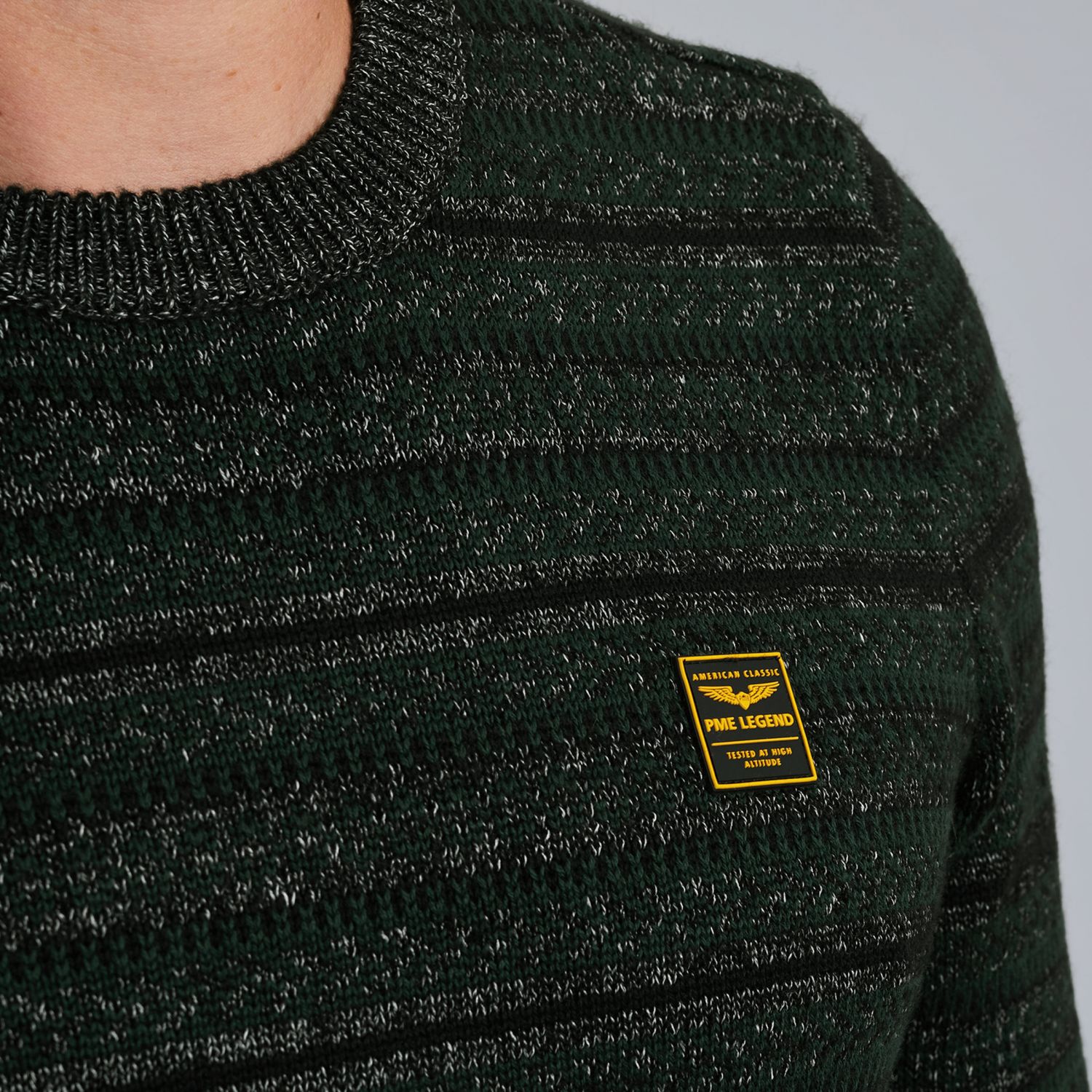 Пуловер PME Legend с круглым вырезом чёрный артикул PKW2510303-9067