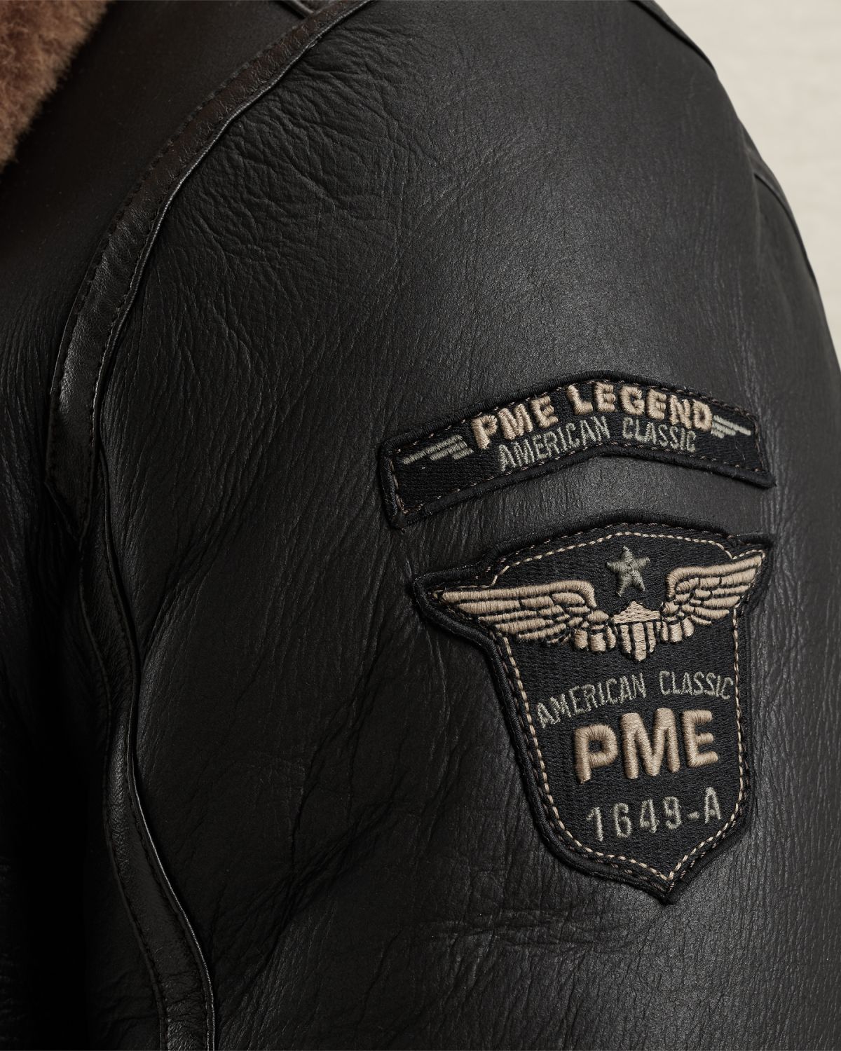 Куртка PME Legend из овчины коричневая артикул PLJ00706-771