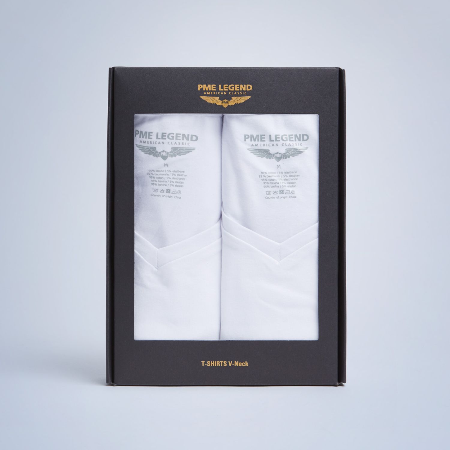 Футболка PME Legend в упаковке 2 шт. с V-образным вырезом белая артикул PUW00230-900