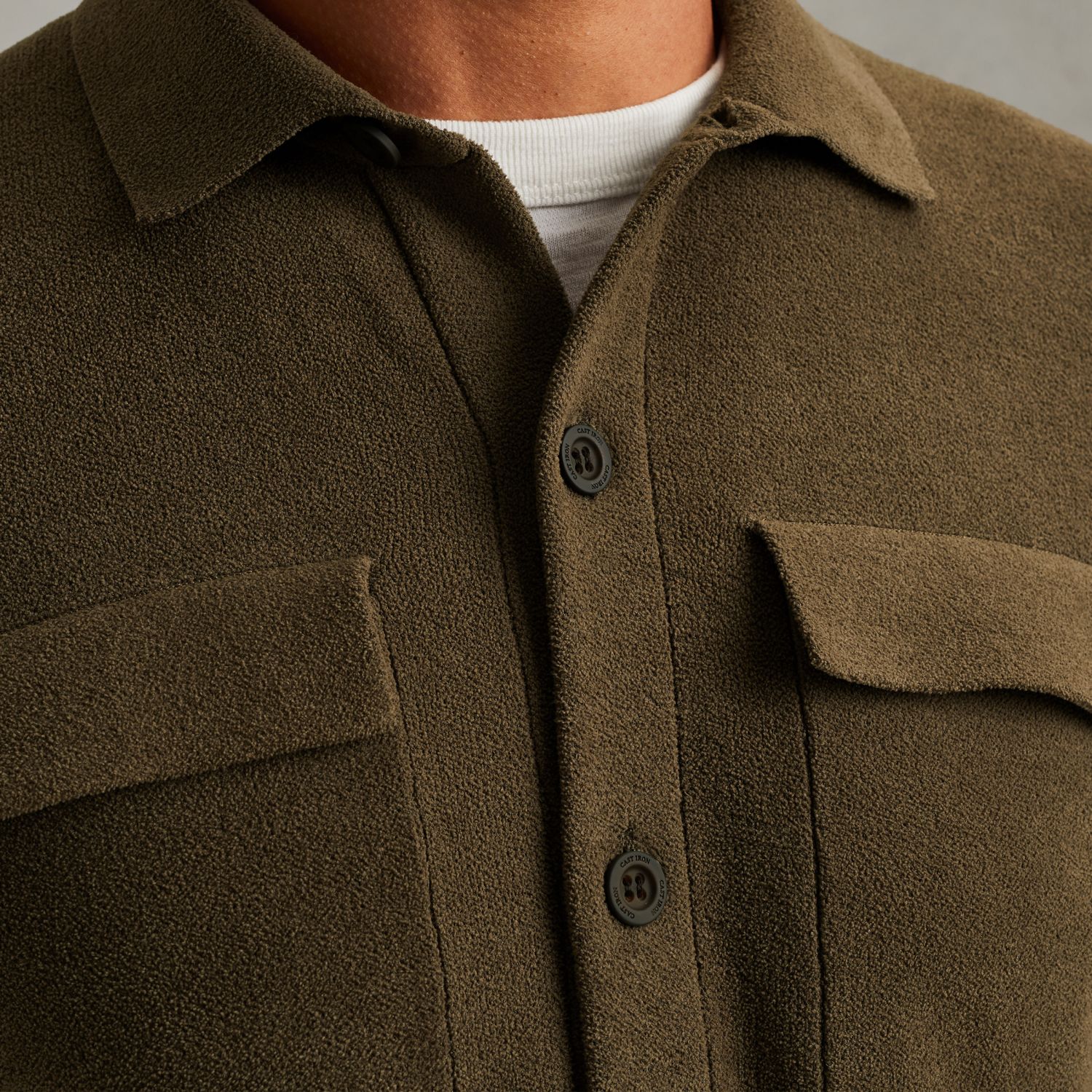 Кардиган Cast-Iron с карманами коричневый артикул CKC2509342-6444