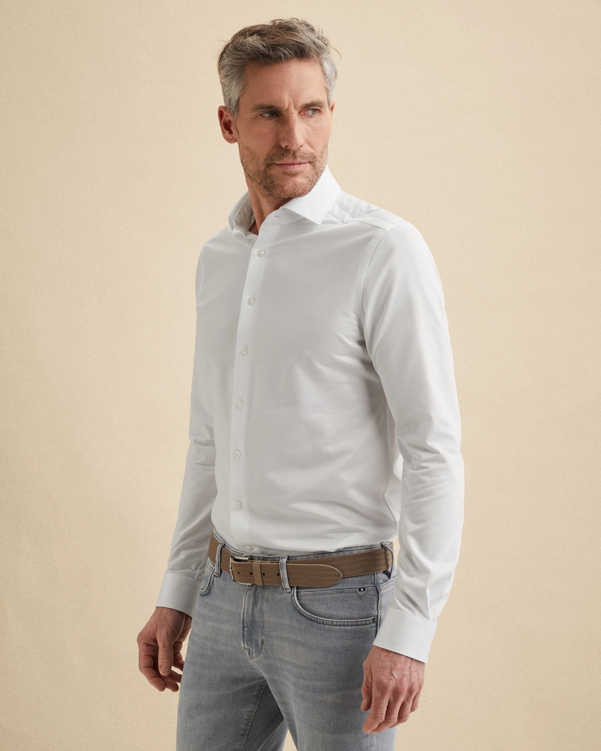 Рубашка Vanguard вязаная белая артикул VSI2602201-7003