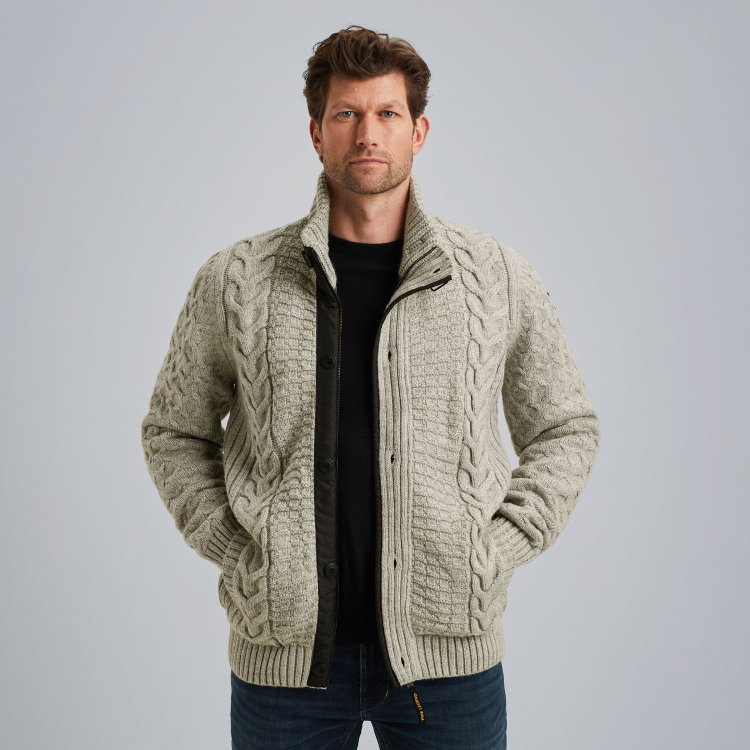 Кардиган в шерстяной смеси серый