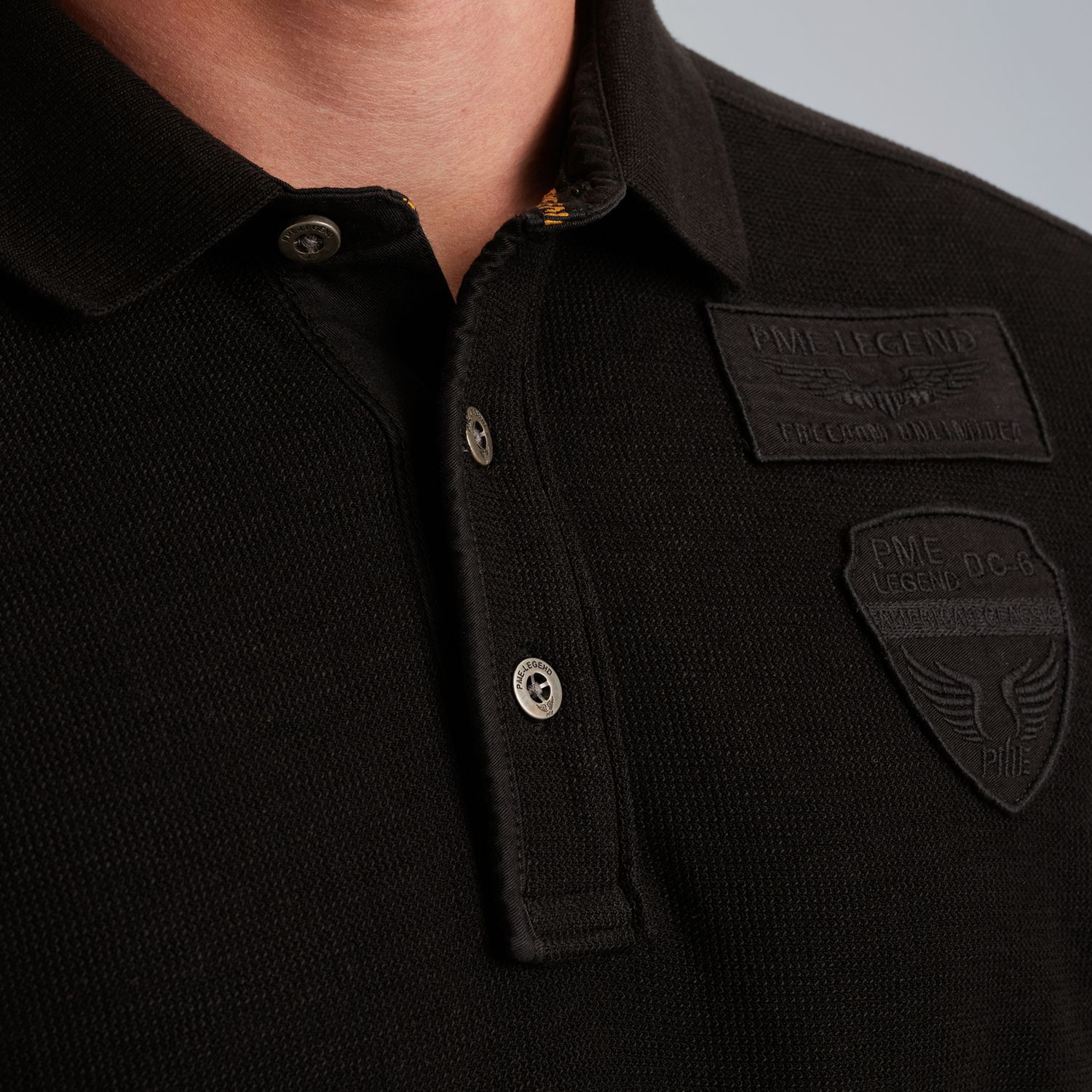 Поло PME Legend с длинными рукавами чёрное артикул PPS2509802-9067