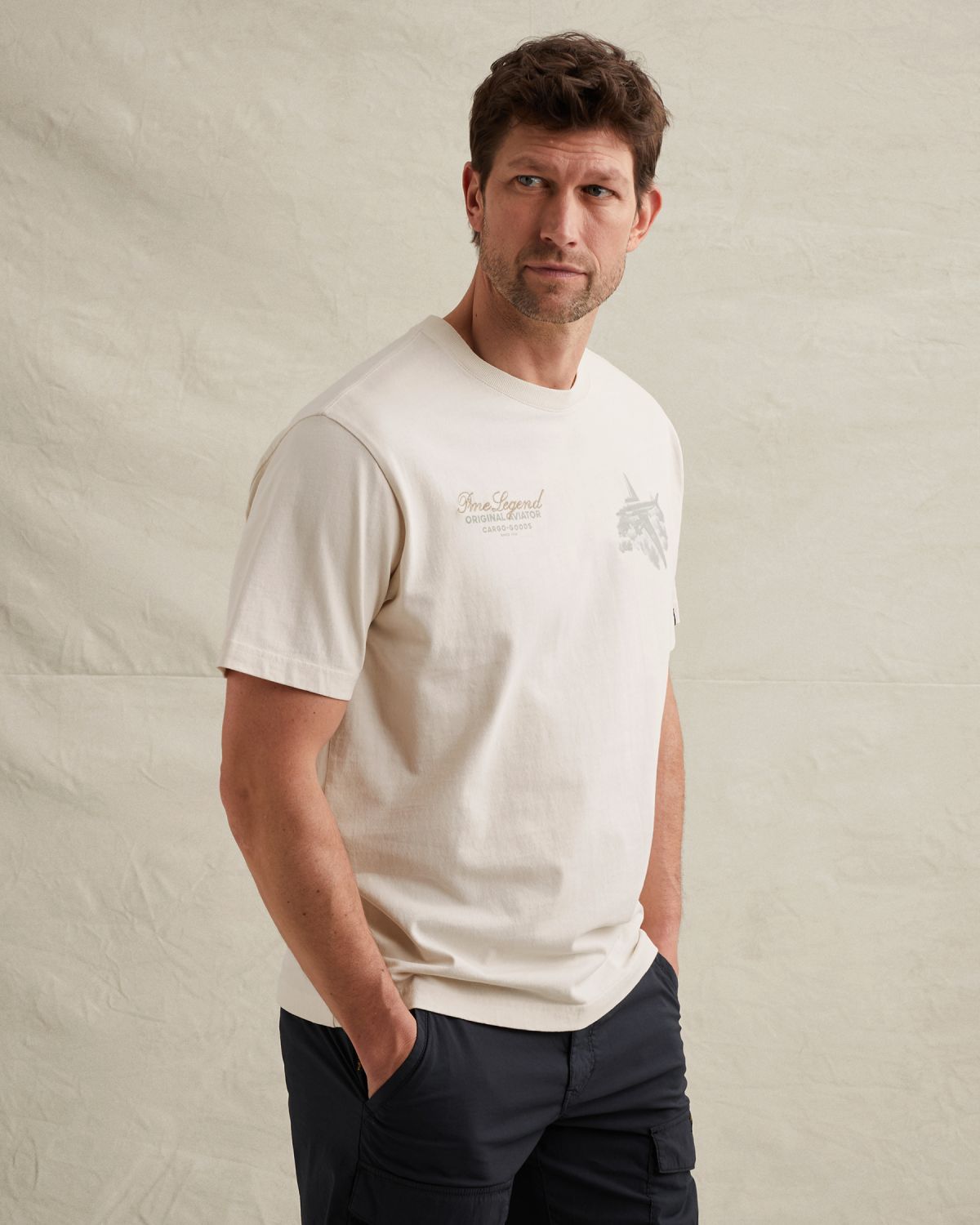 Футболка PME Legend с крупным принтом белая артикул PTSS2604568-7001