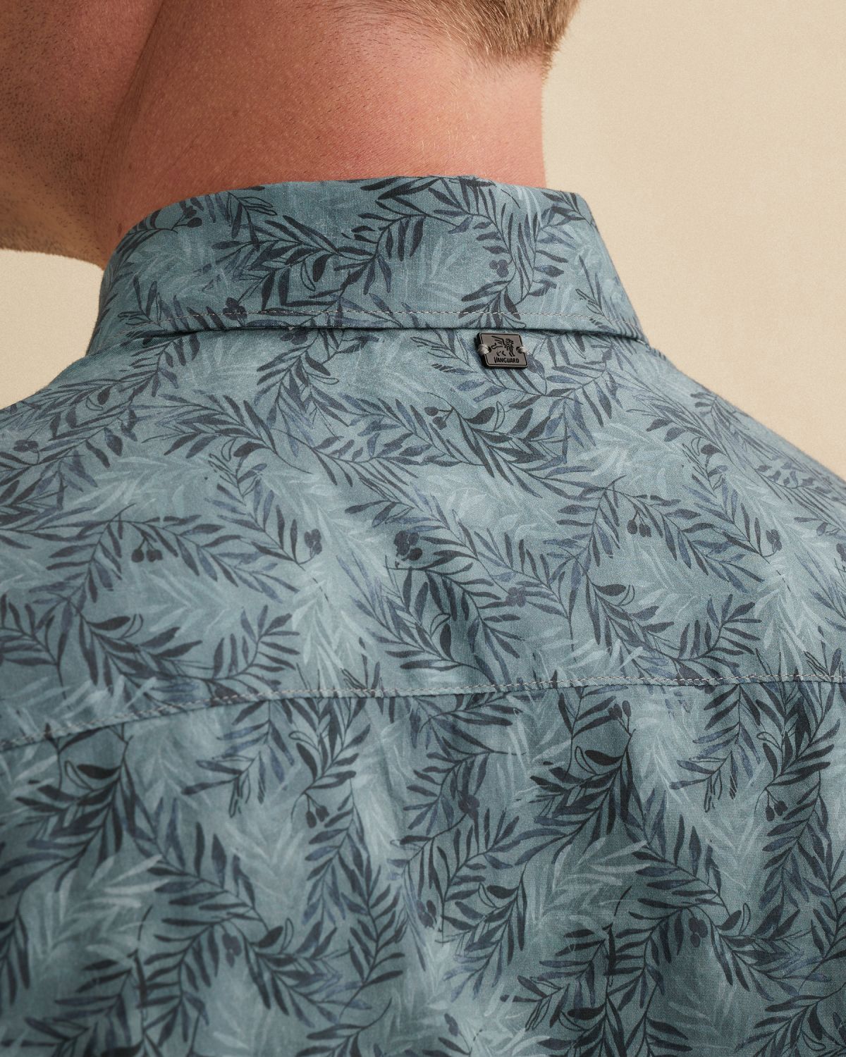 Рубашка Vanguard в поплине с принтом синяя артикул VSI2602208-5228