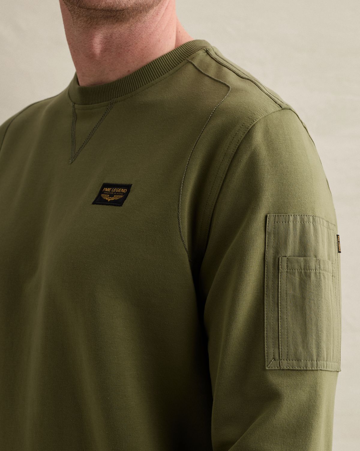 Свитшот PME Legend American Classic оливковый артикул PLS2608499-6380