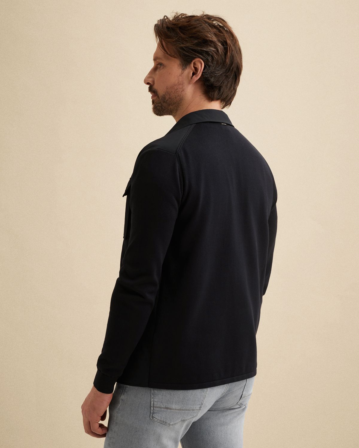 Куртка-рубашка Vanguard с контрастными материалами синяя артикул VKC2602356-5073