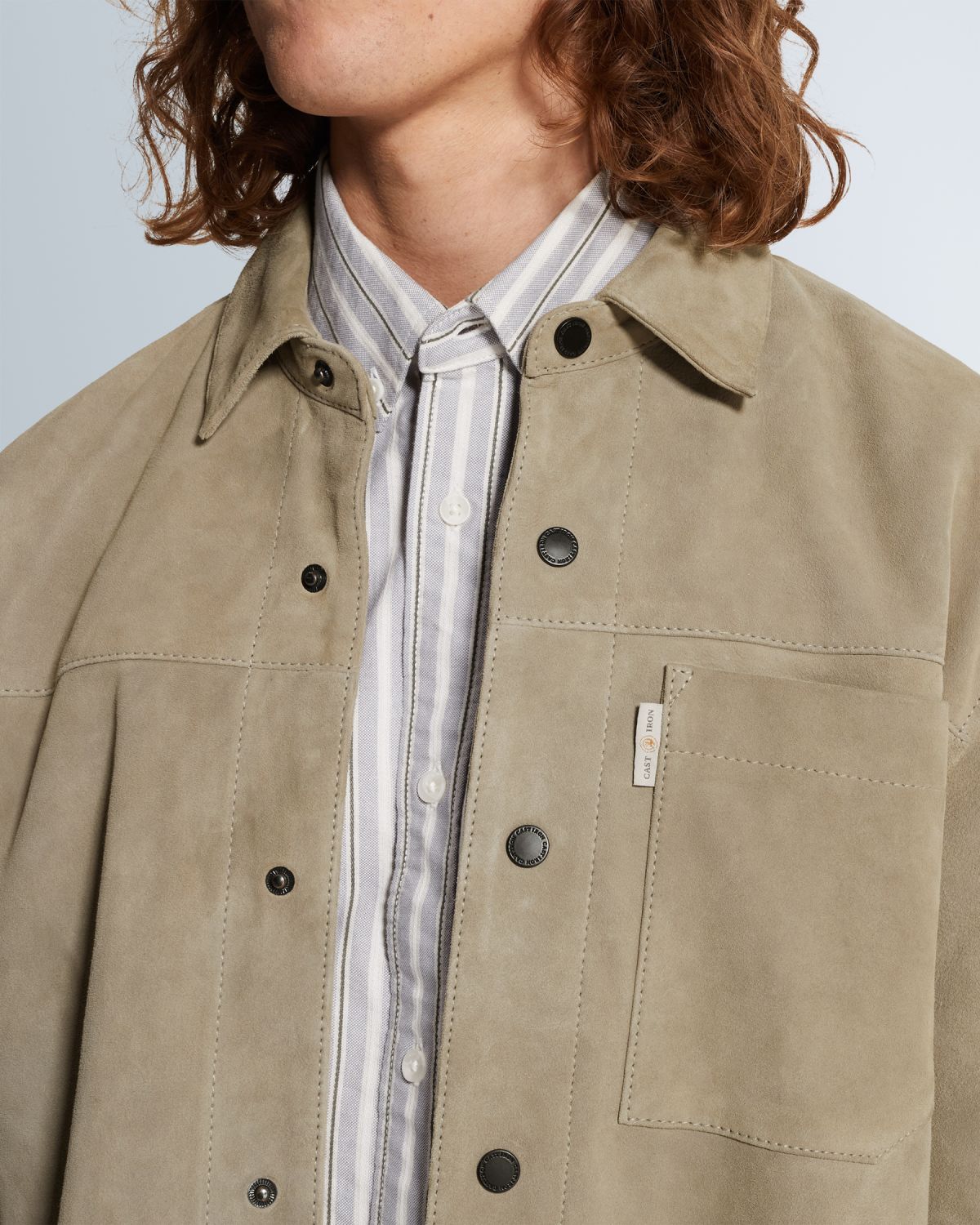 Рубашка-куртка Cast-Iron на кнопках коричневая артикул CSI2602216-6478