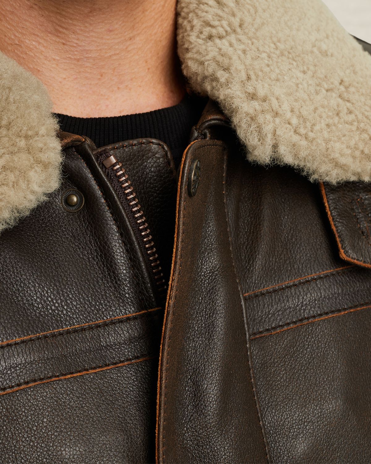 Куртка Iconic Hudson кожаная коричневая артикул PLJ650010-771